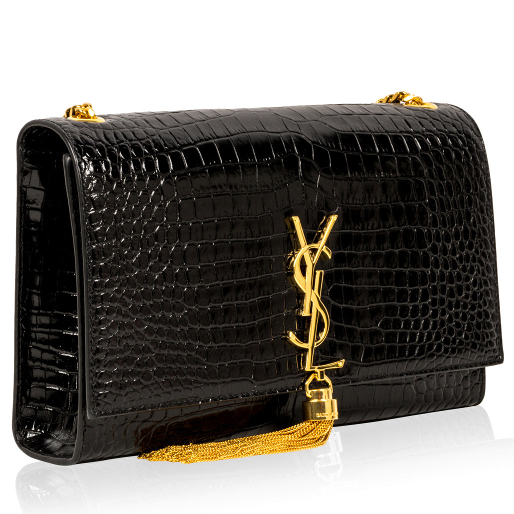 Saint Laurent Kate Tassel Bag - Croc Embossed