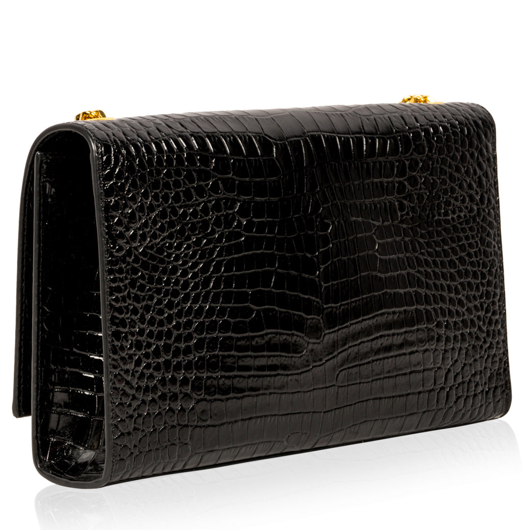 Saint Laurent Kate Tassel Bag - Croc Embossed