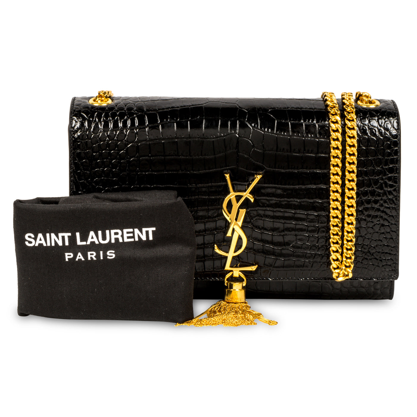 Saint Laurent Crocodile Kate Tassel