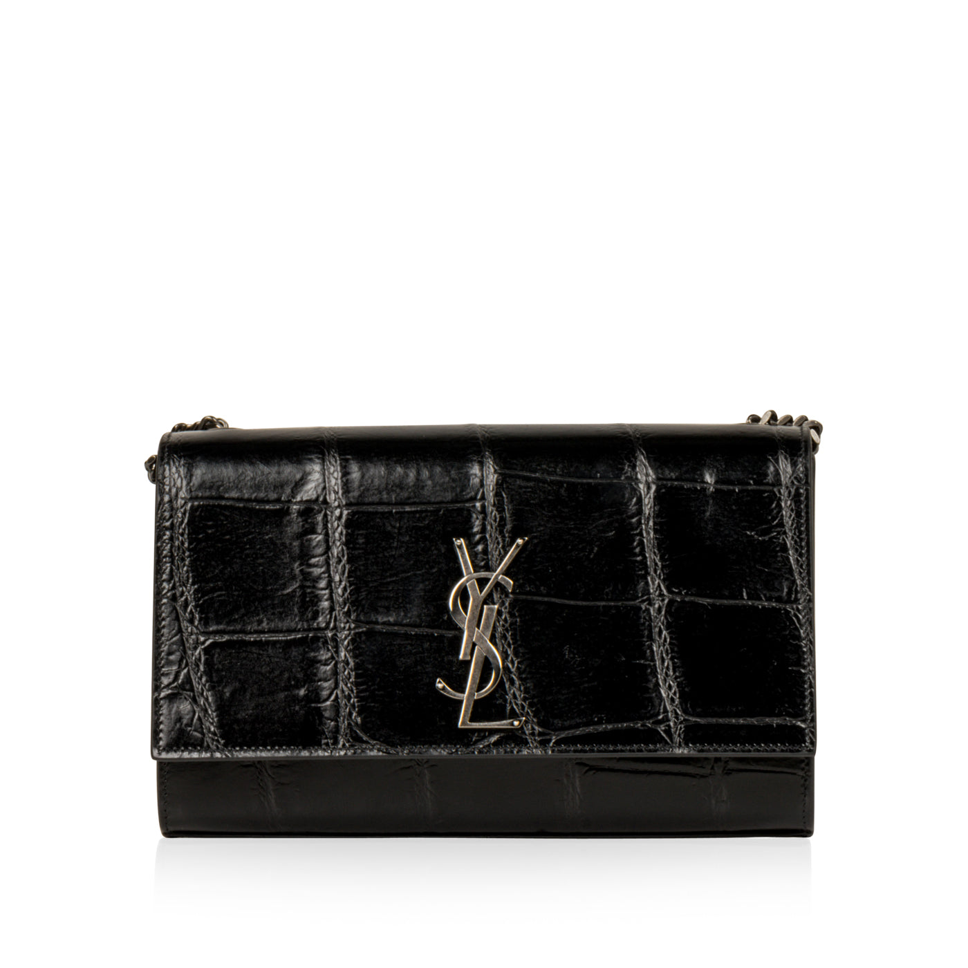 Saint Laurent Kate Croc Embossed