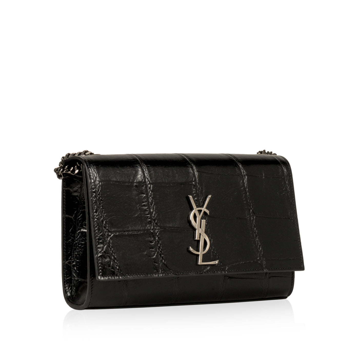 Saint Laurent Kate Croc Embossed