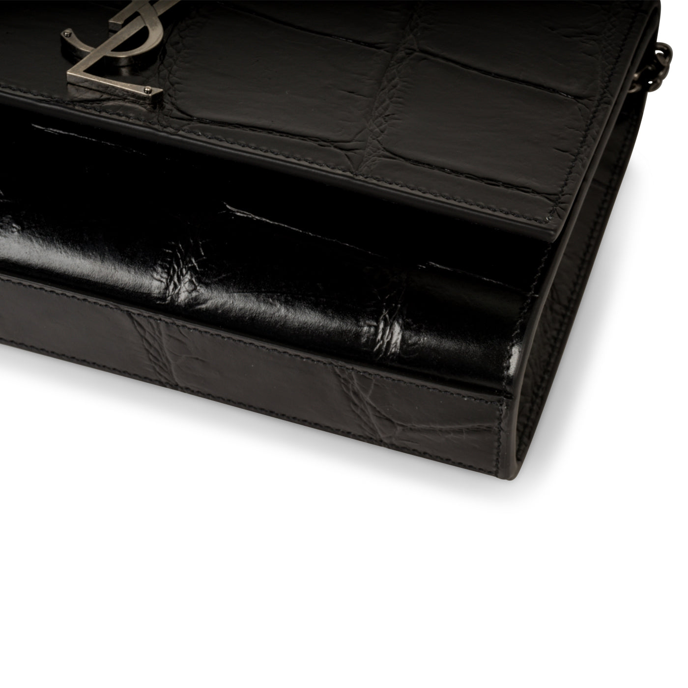 Saint Laurent Kate Croc Embossed