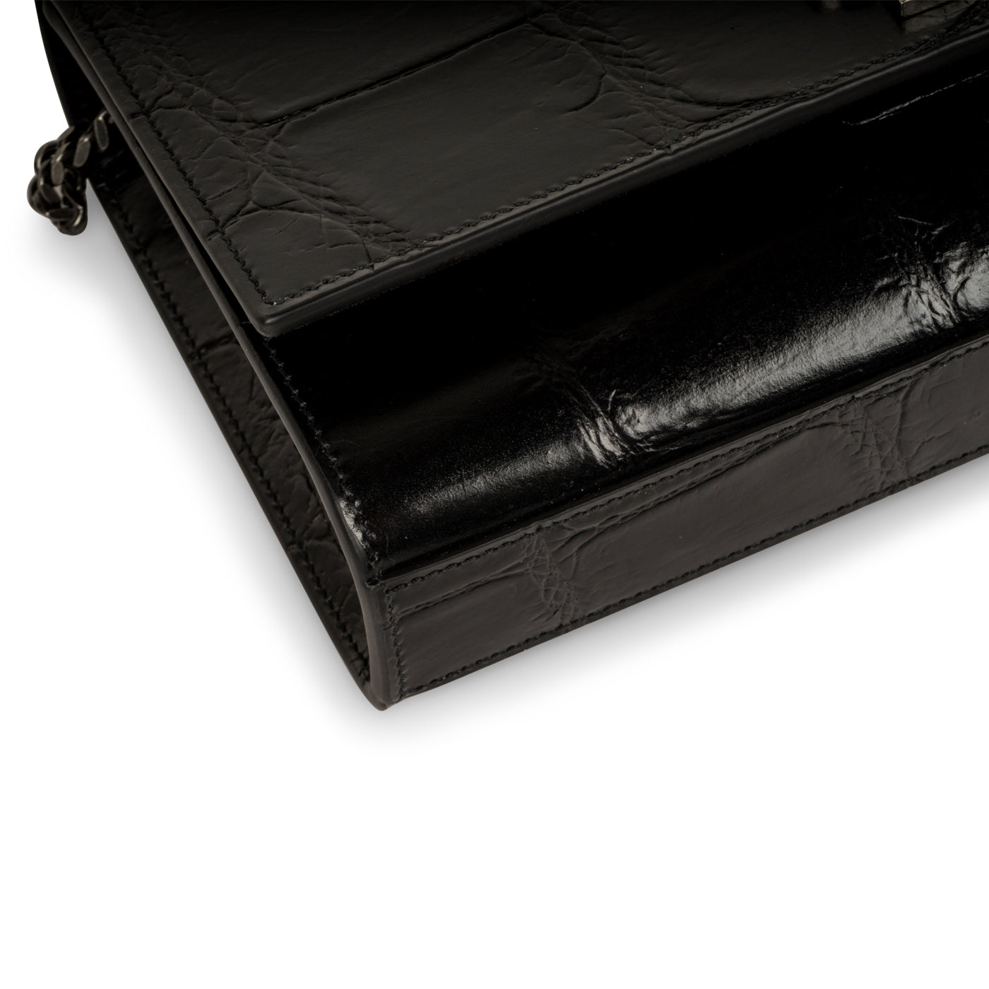 Saint Laurent Kate Croc Embossed