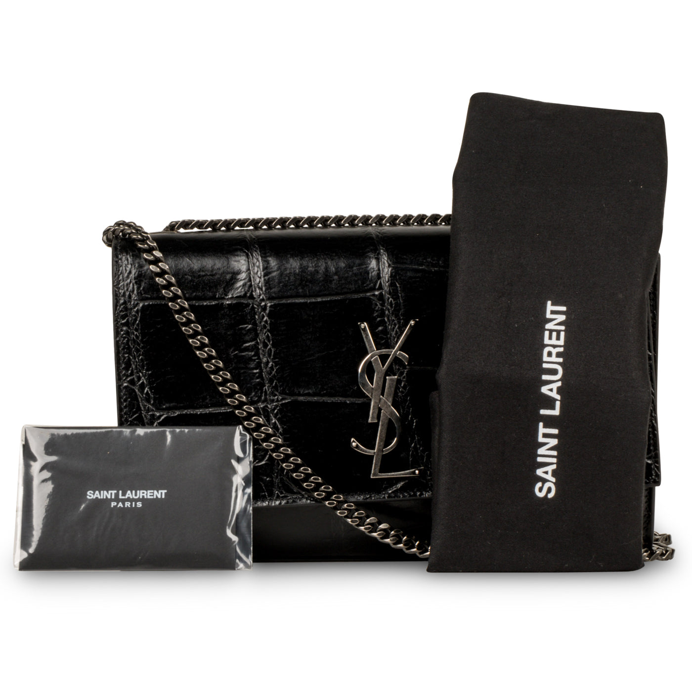 Saint Laurent Kate Croc Embossed