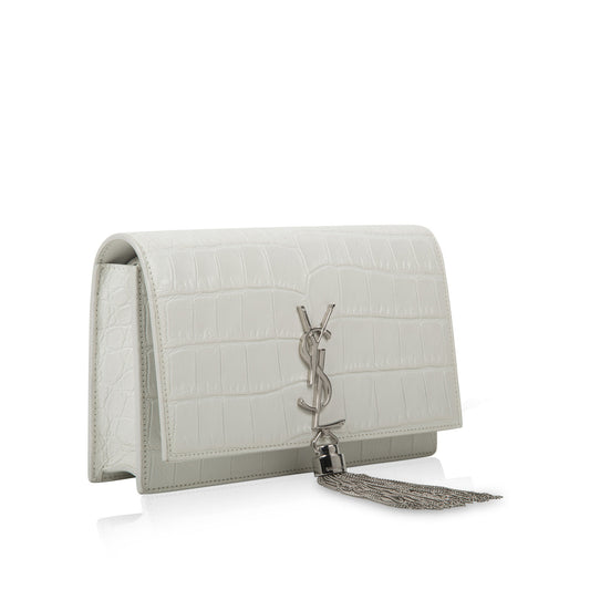 Saint Laurent Small Kate Tassel - Croc Embossed