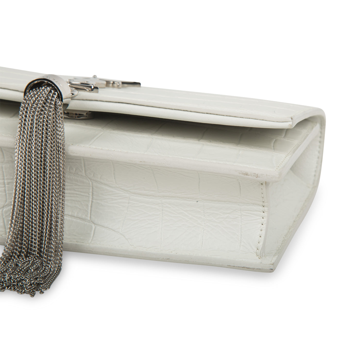 Saint Laurent Small Kate Tassel - Croc Embossed