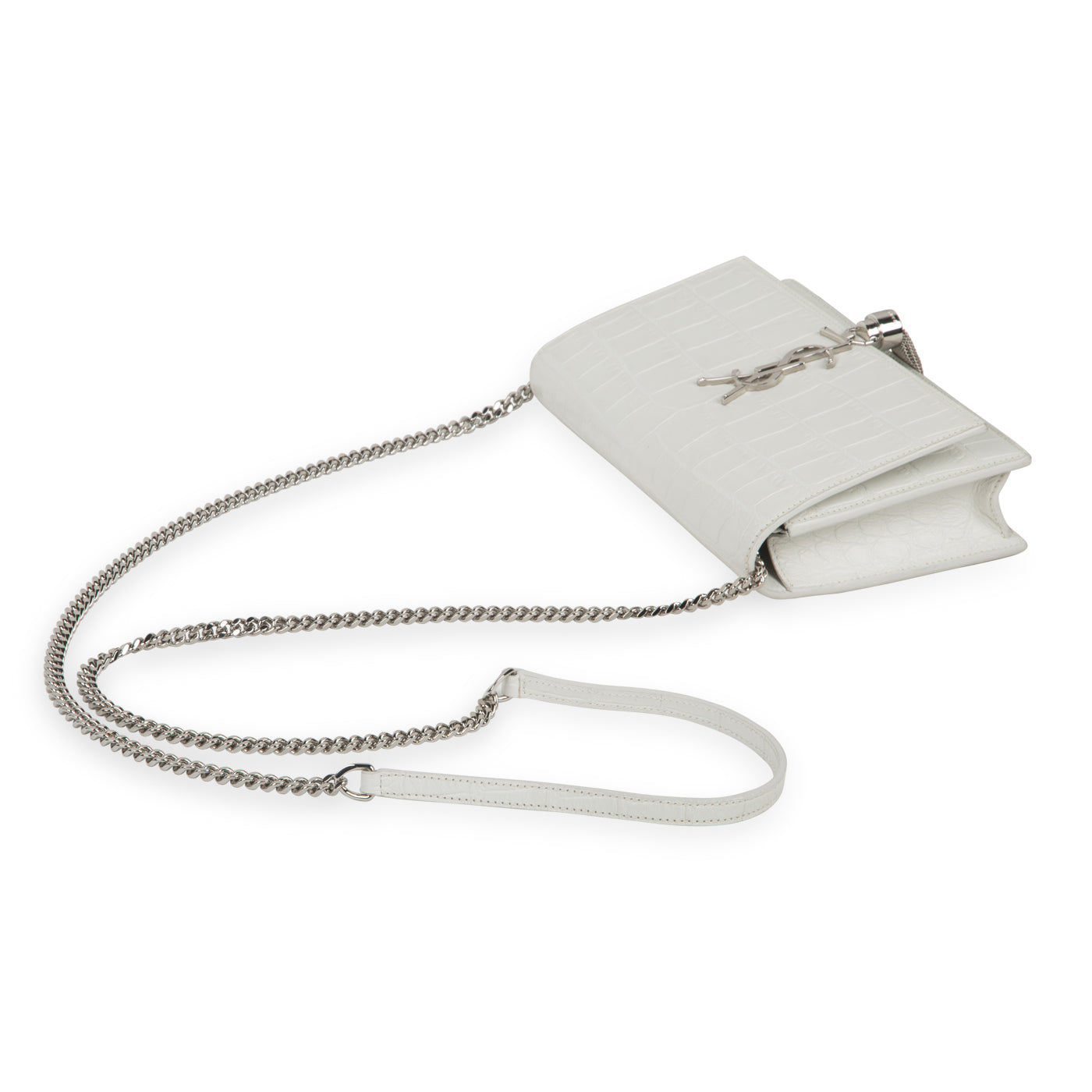 Saint Laurent Small Kate Tassel - Croc Embossed