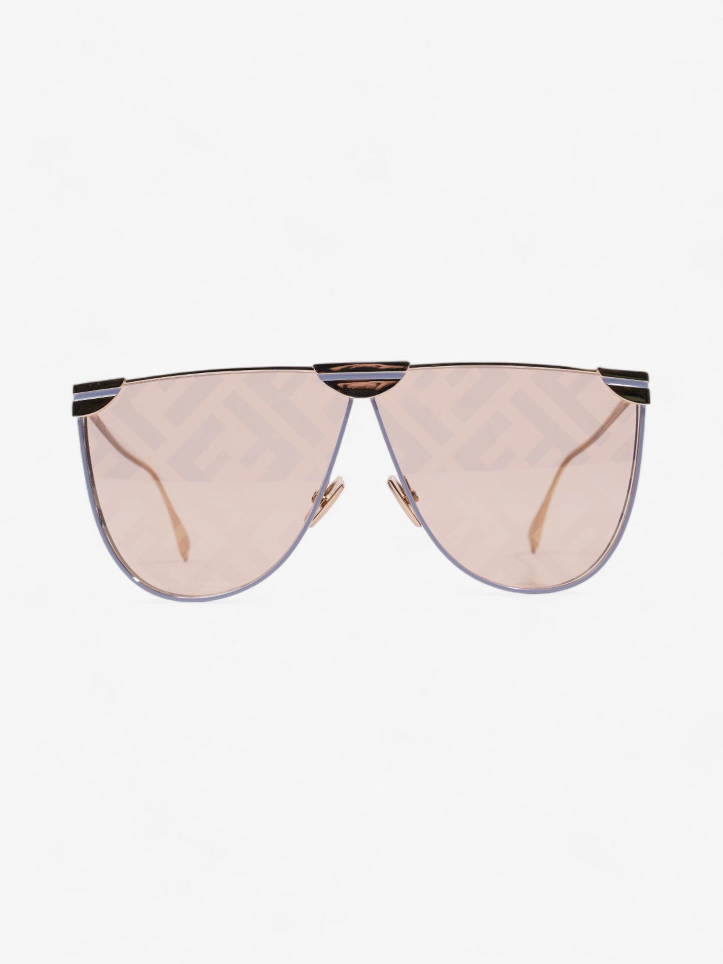 Fendi FF Fabulous 2.0 Shield Sunglasses Gold / Lavender Acetate 145mm