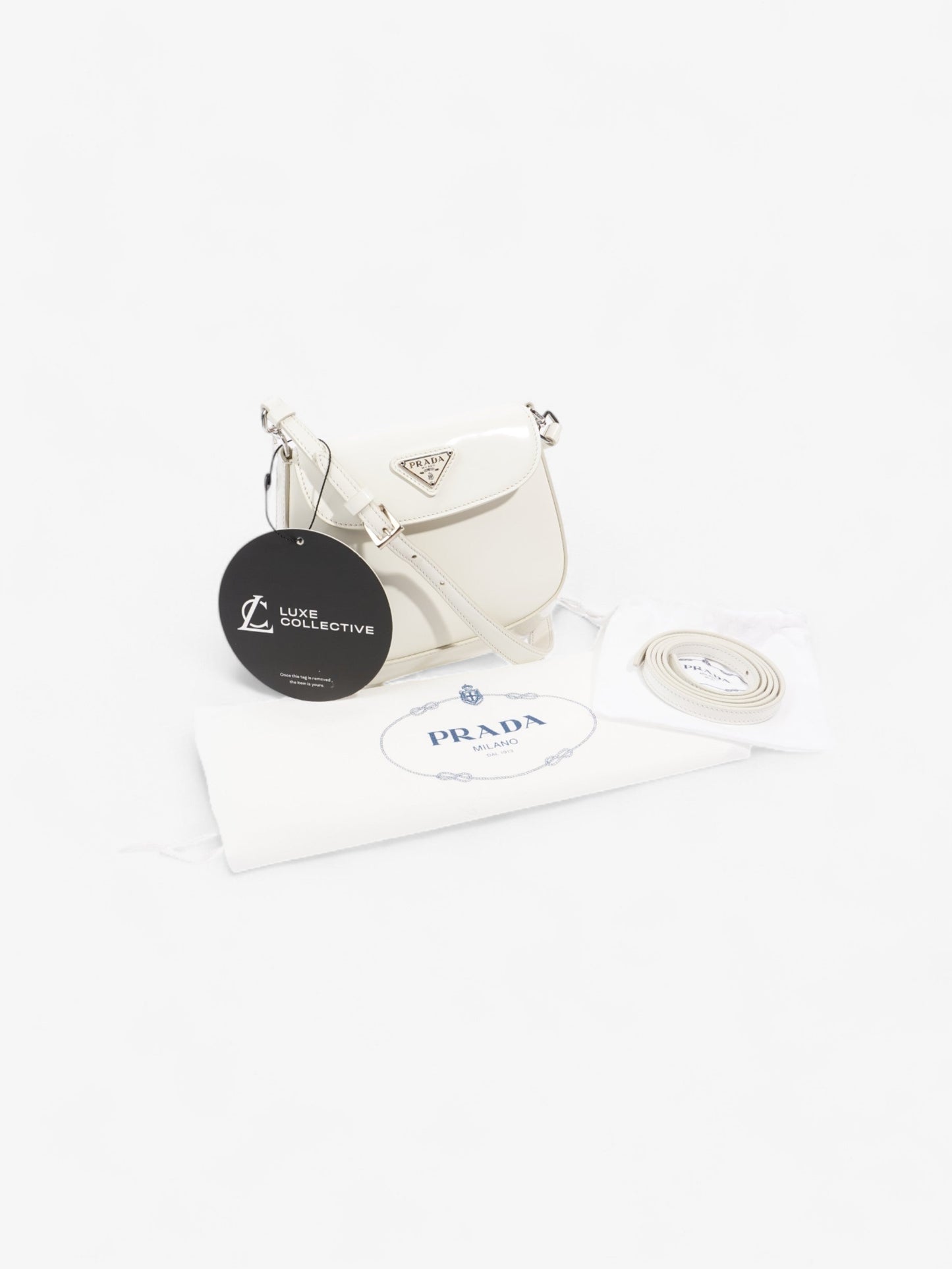 Prada Cleo White Leather Mini
