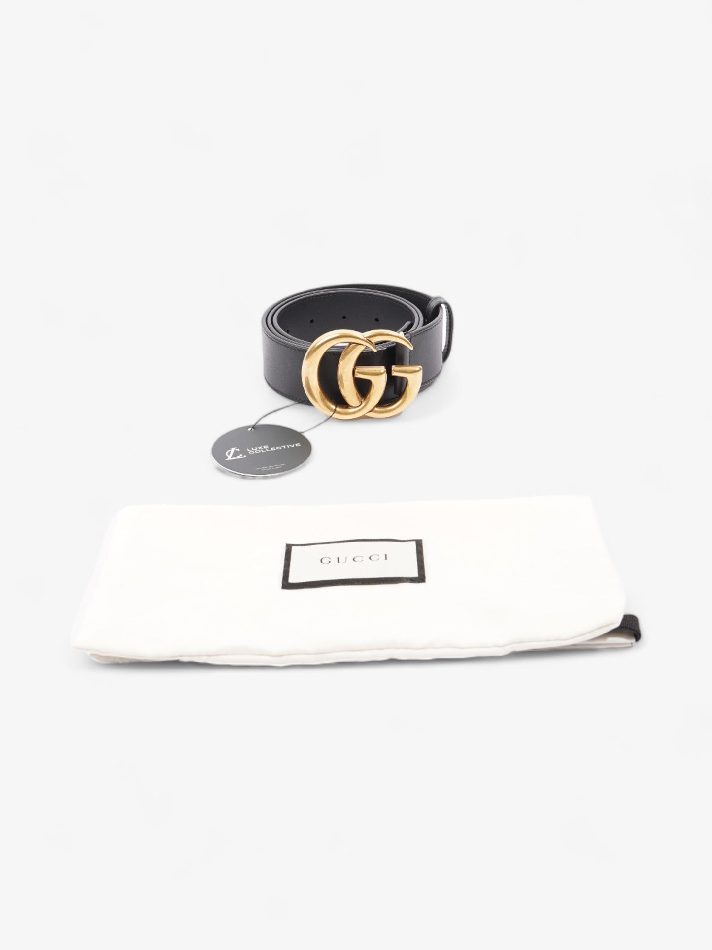 Gucci GG Marmont Wide Belt Black Leather 90cm / 36"