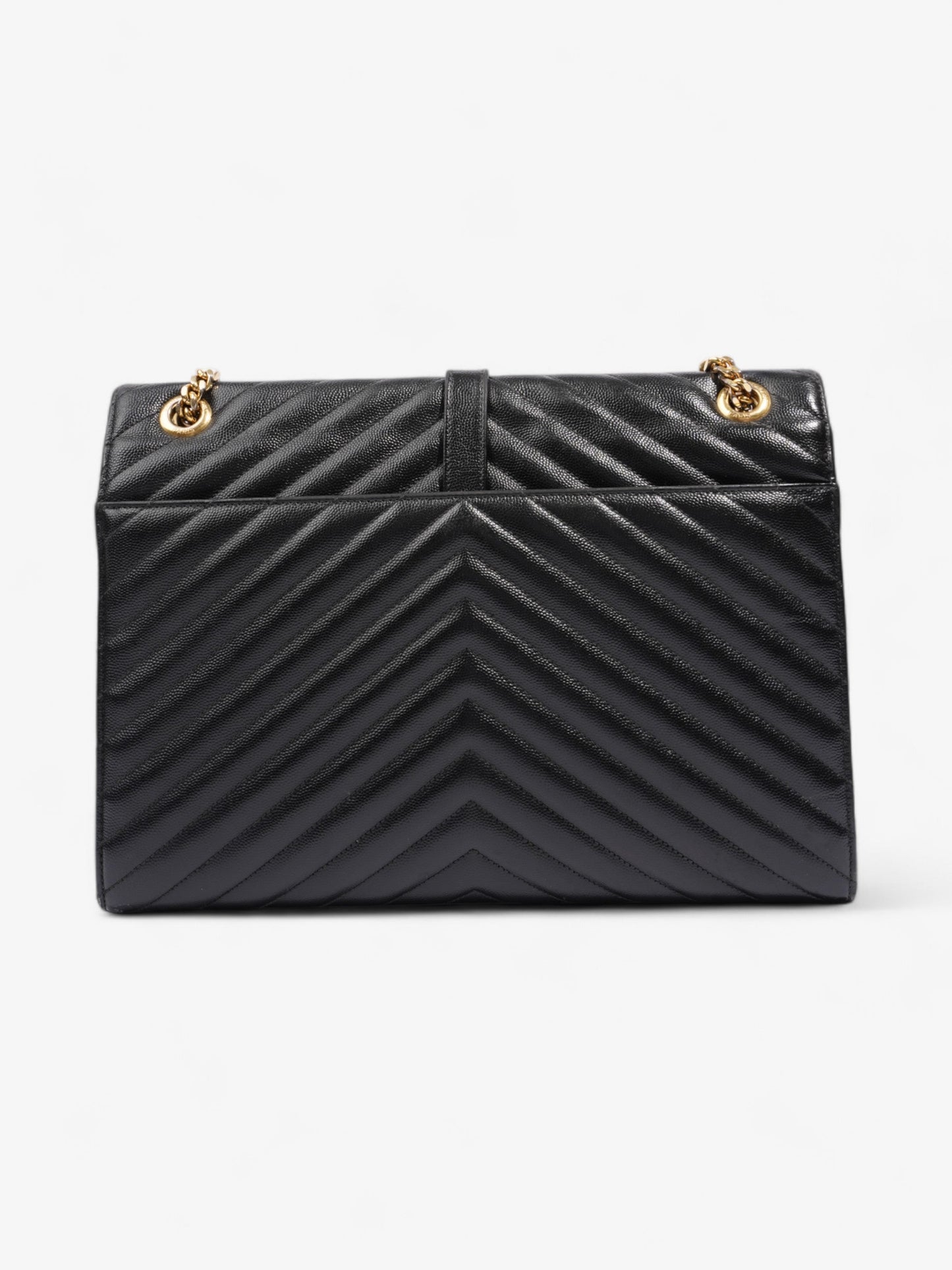 Saint Laurent Envelope Black Grained Leather Large