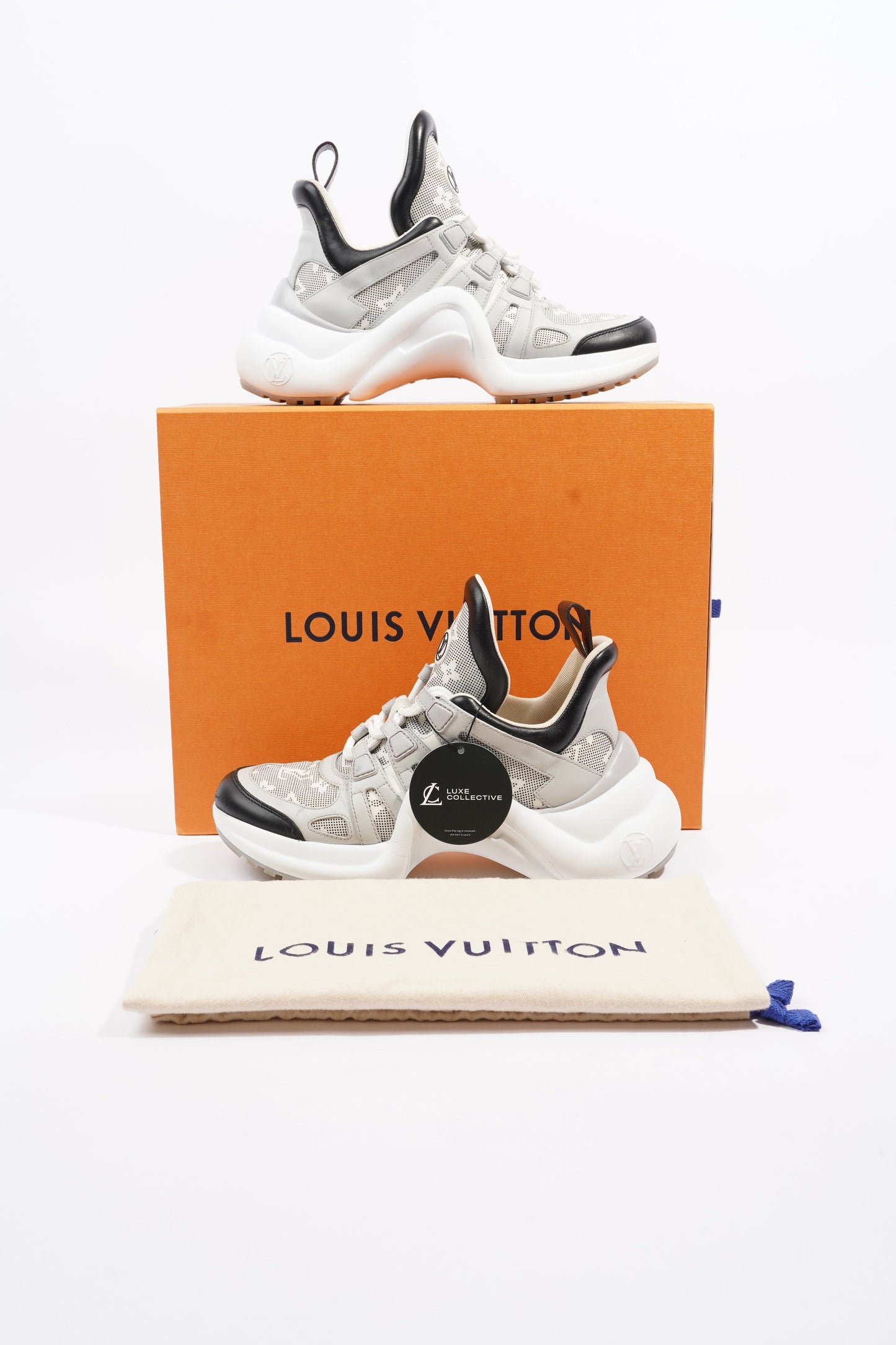 Louis Vuitton Archlight Sneakers Grey Monogram / White / Black Canvas EU 38 UK 5