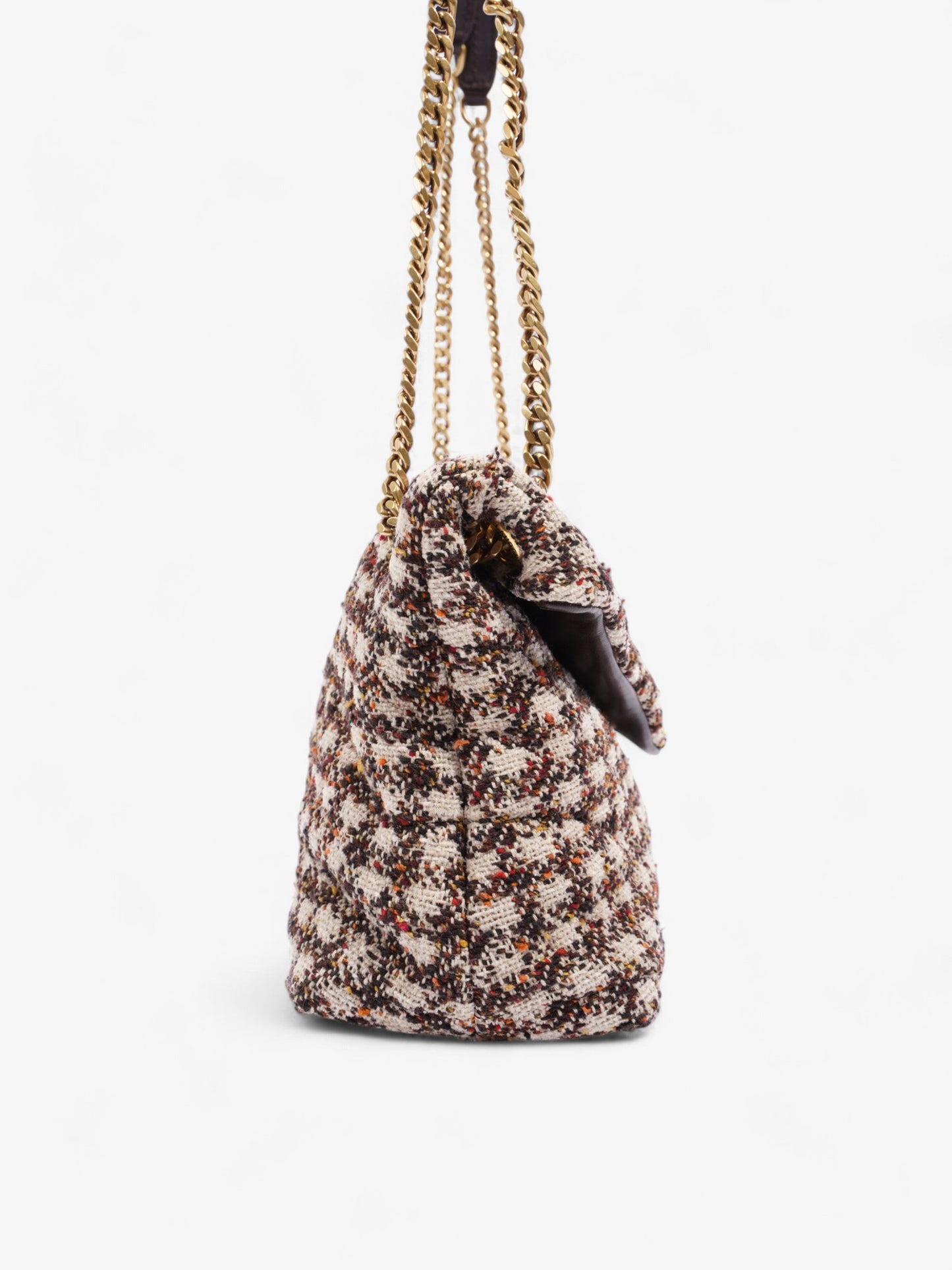 Saint Laurent Lou Lou Burgundy / Beige Tweed Medium