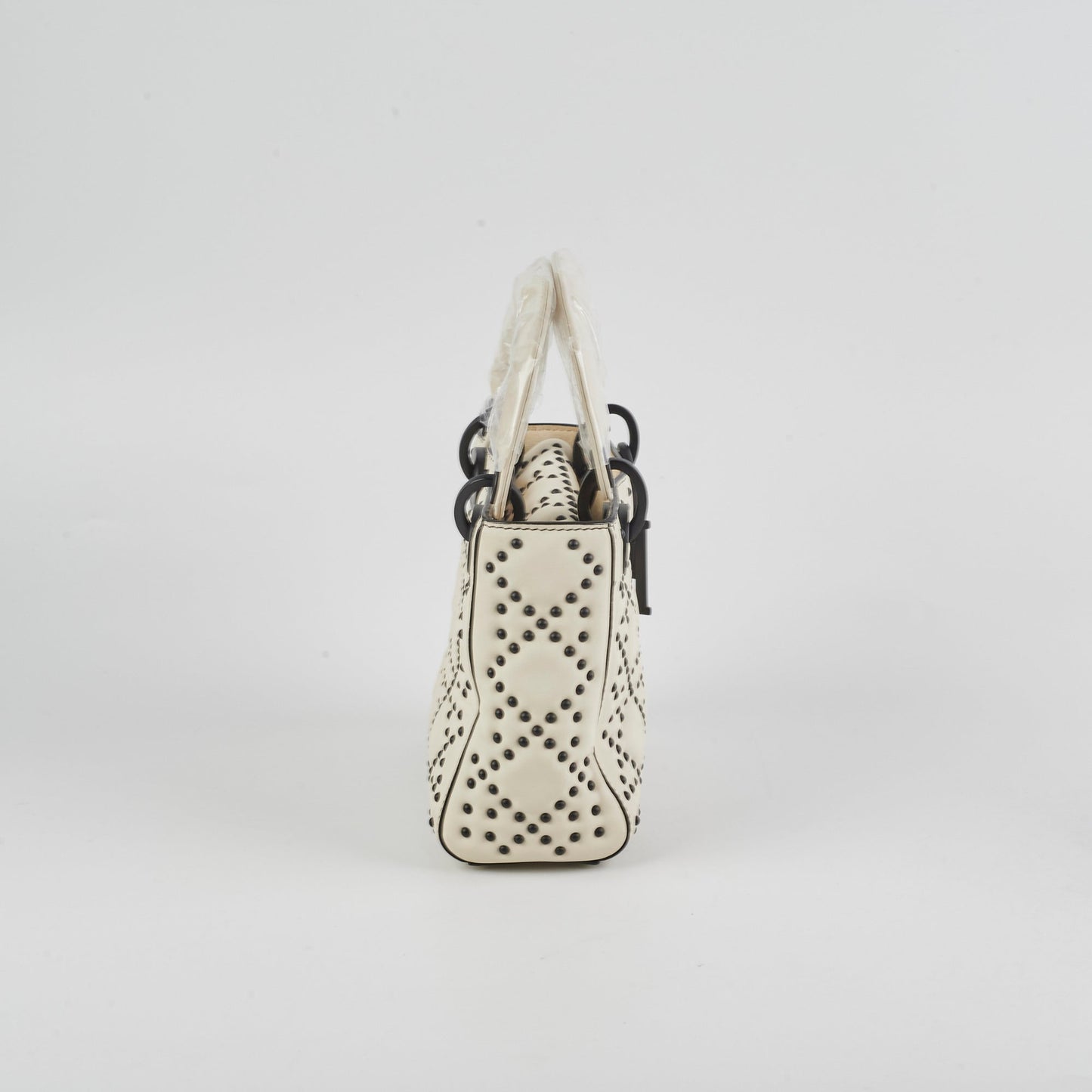 Christian Dior Mini Lady Dior Studded Ivory
