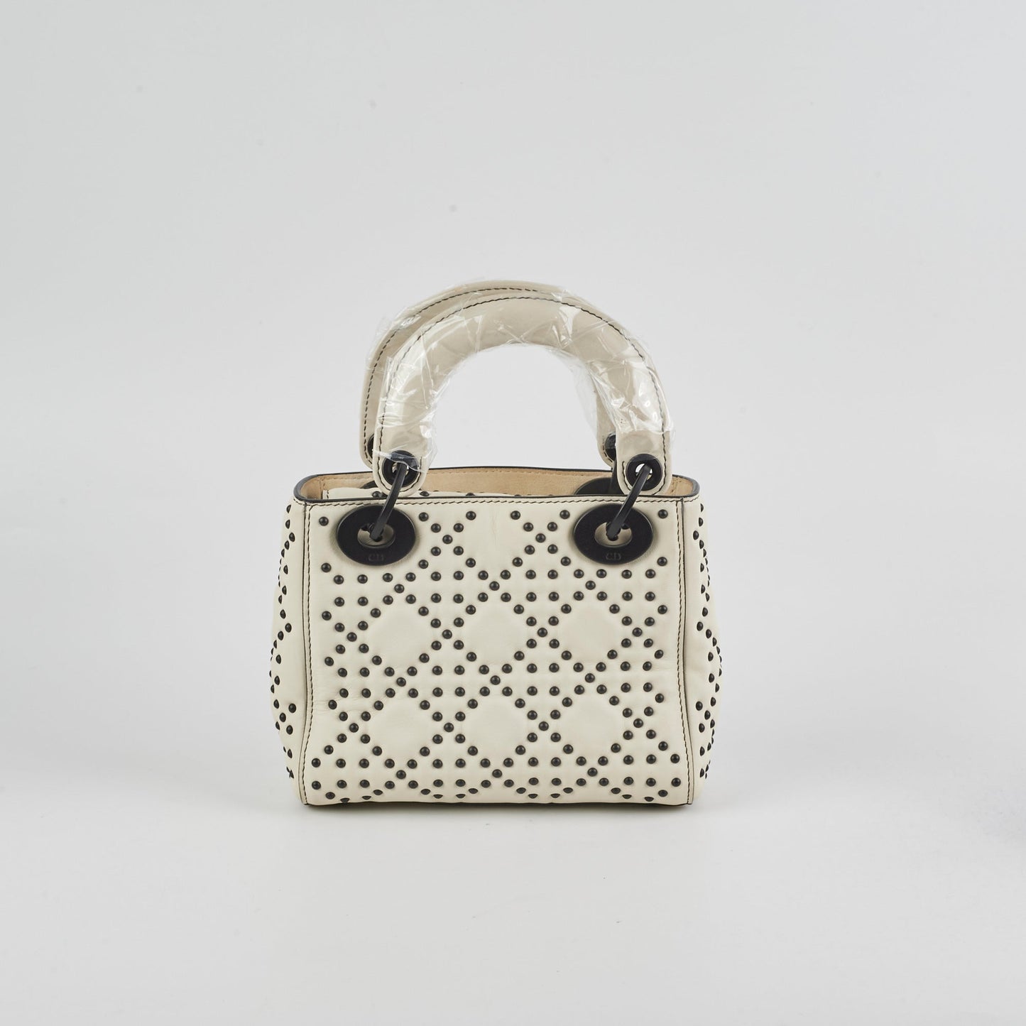 Christian Dior Mini Lady Dior Studded Ivory