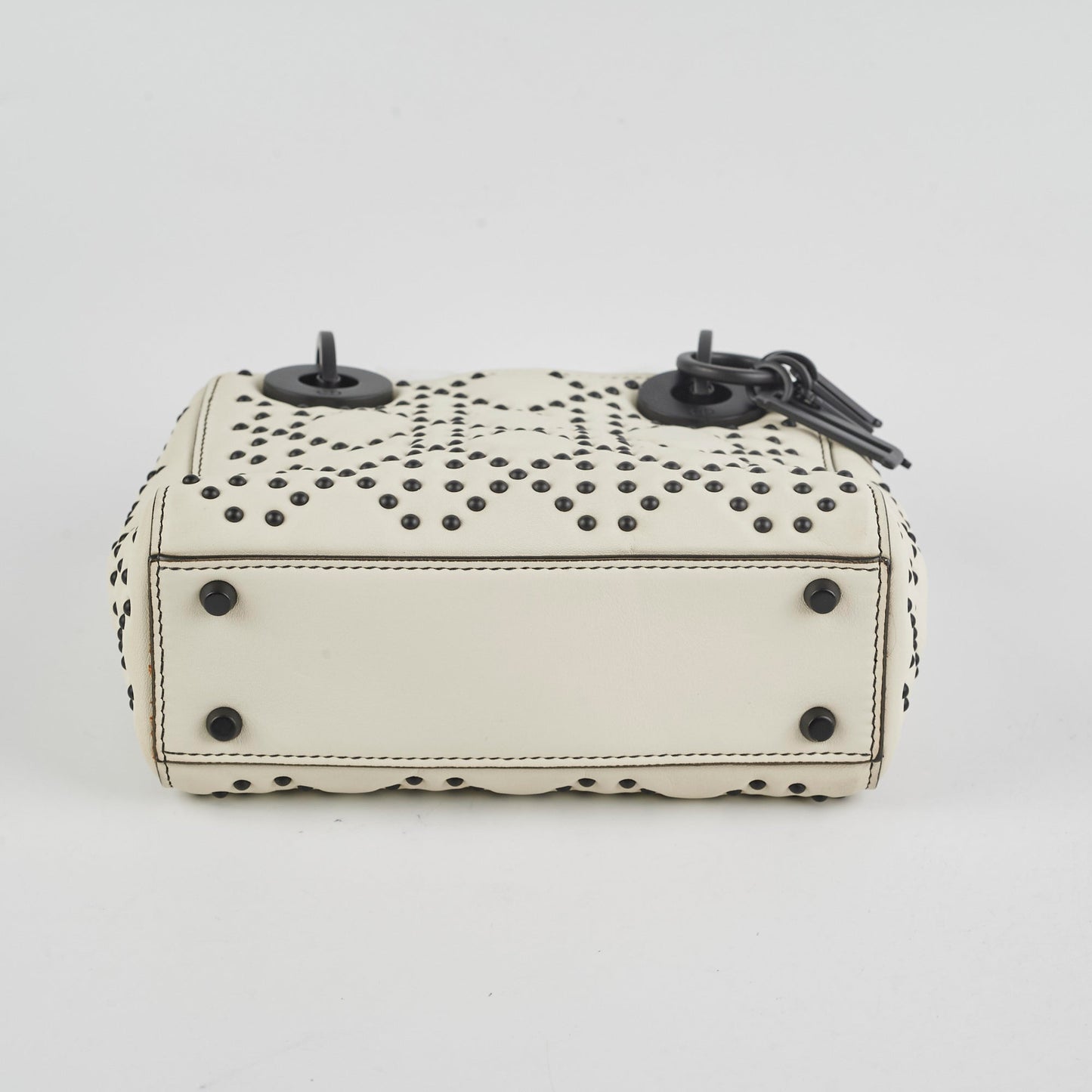 Christian Dior Mini Lady Dior Studded Ivory