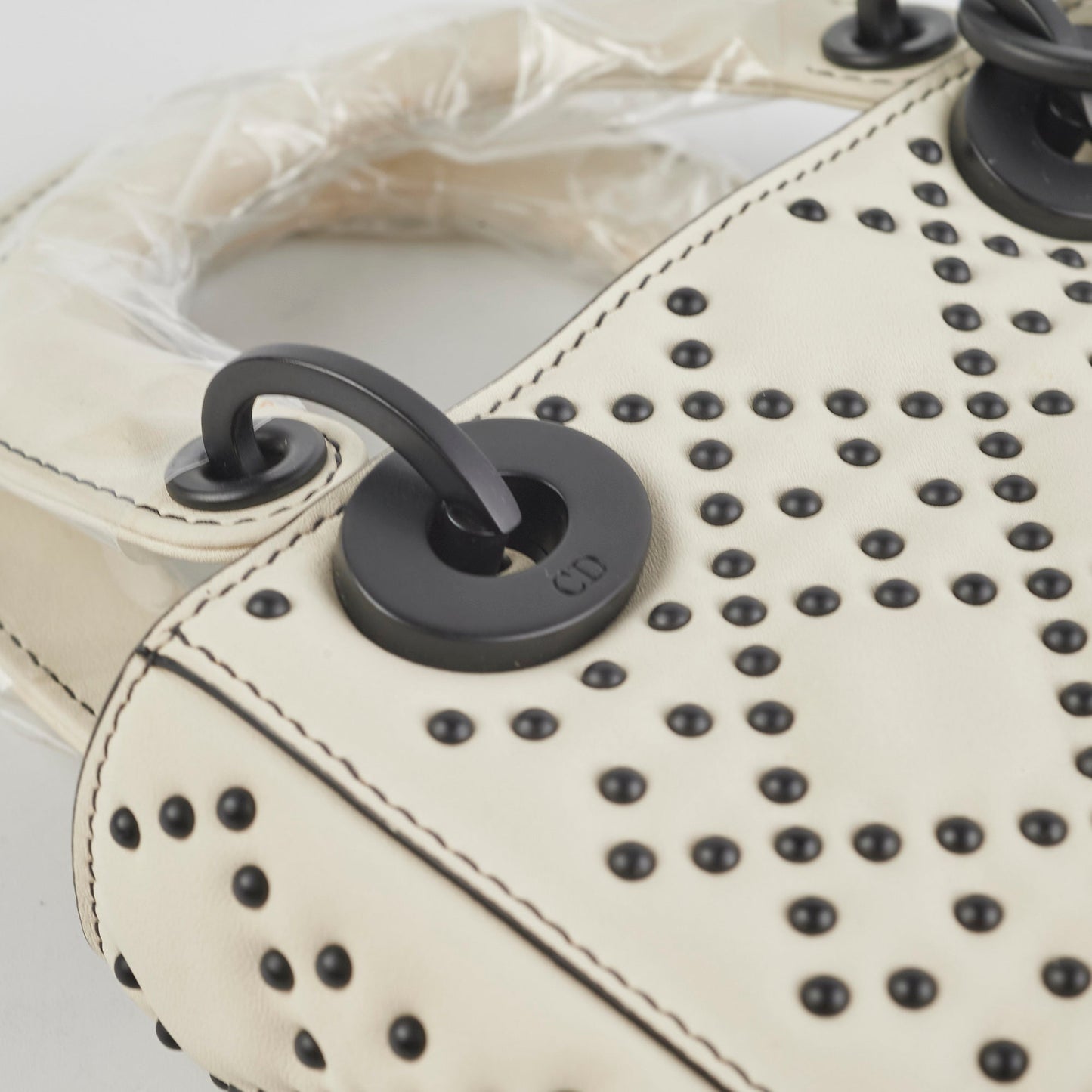 Christian Dior Mini Lady Dior Studded Ivory