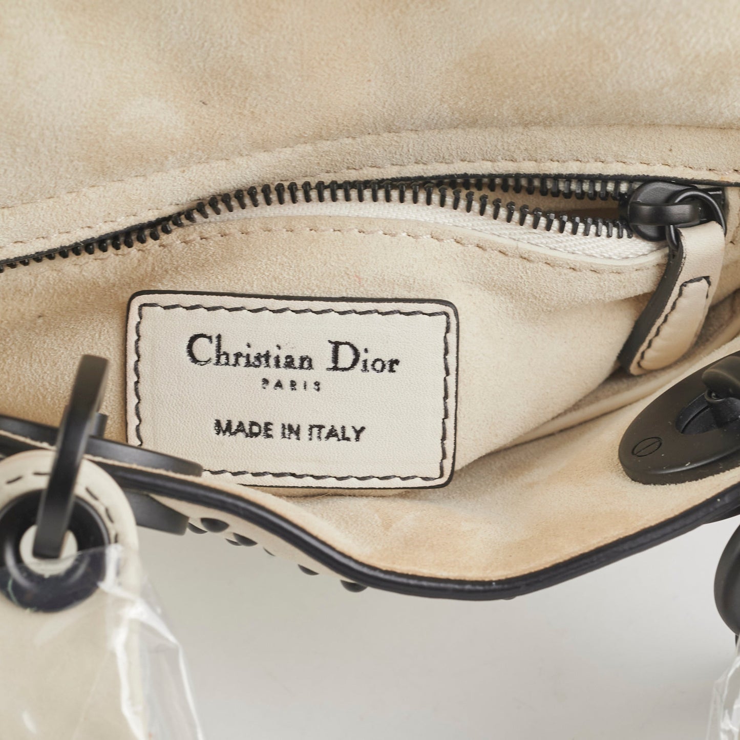 Christian Dior Mini Lady Dior Studded Ivory