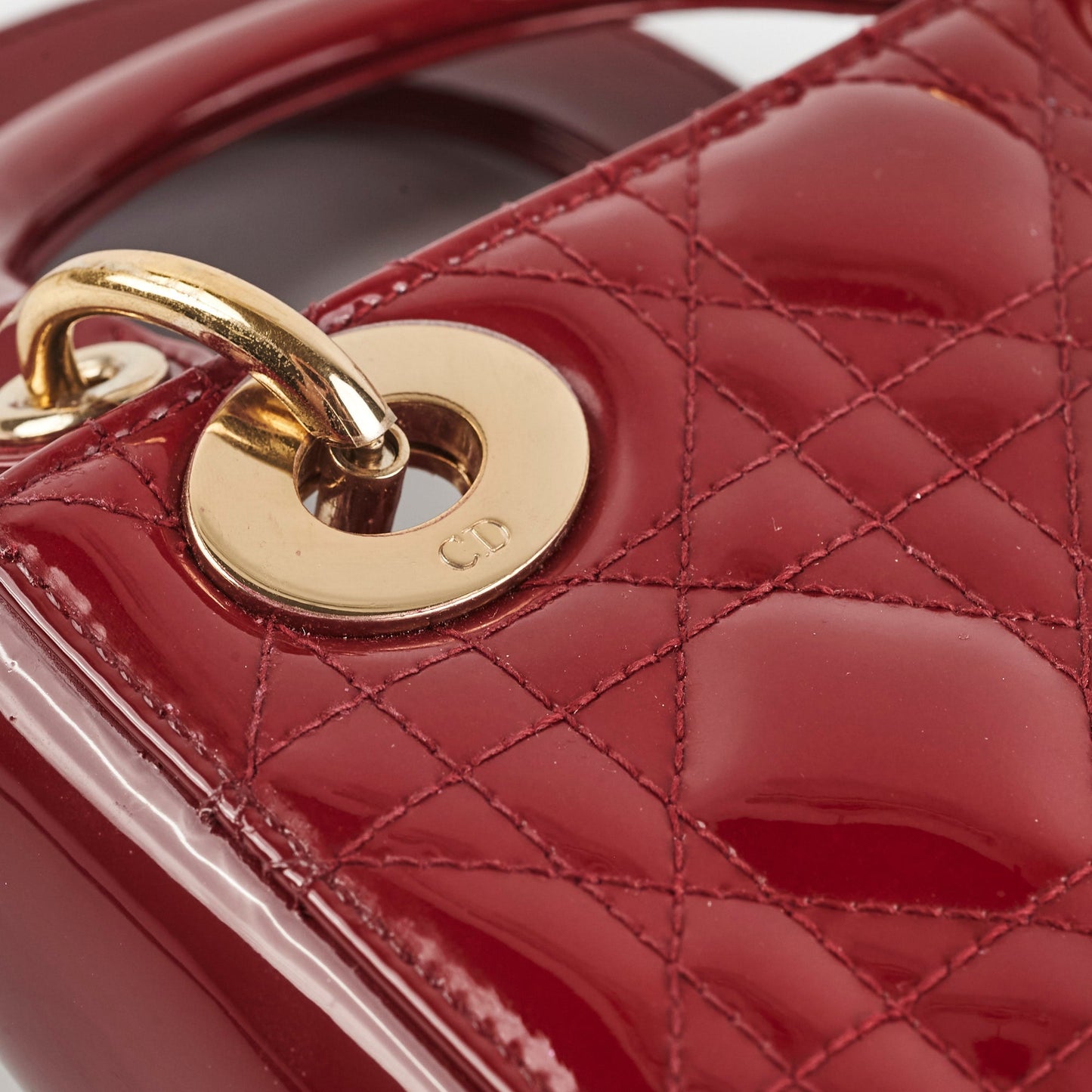 Christian Dior Lady Dior Mini Patent Red