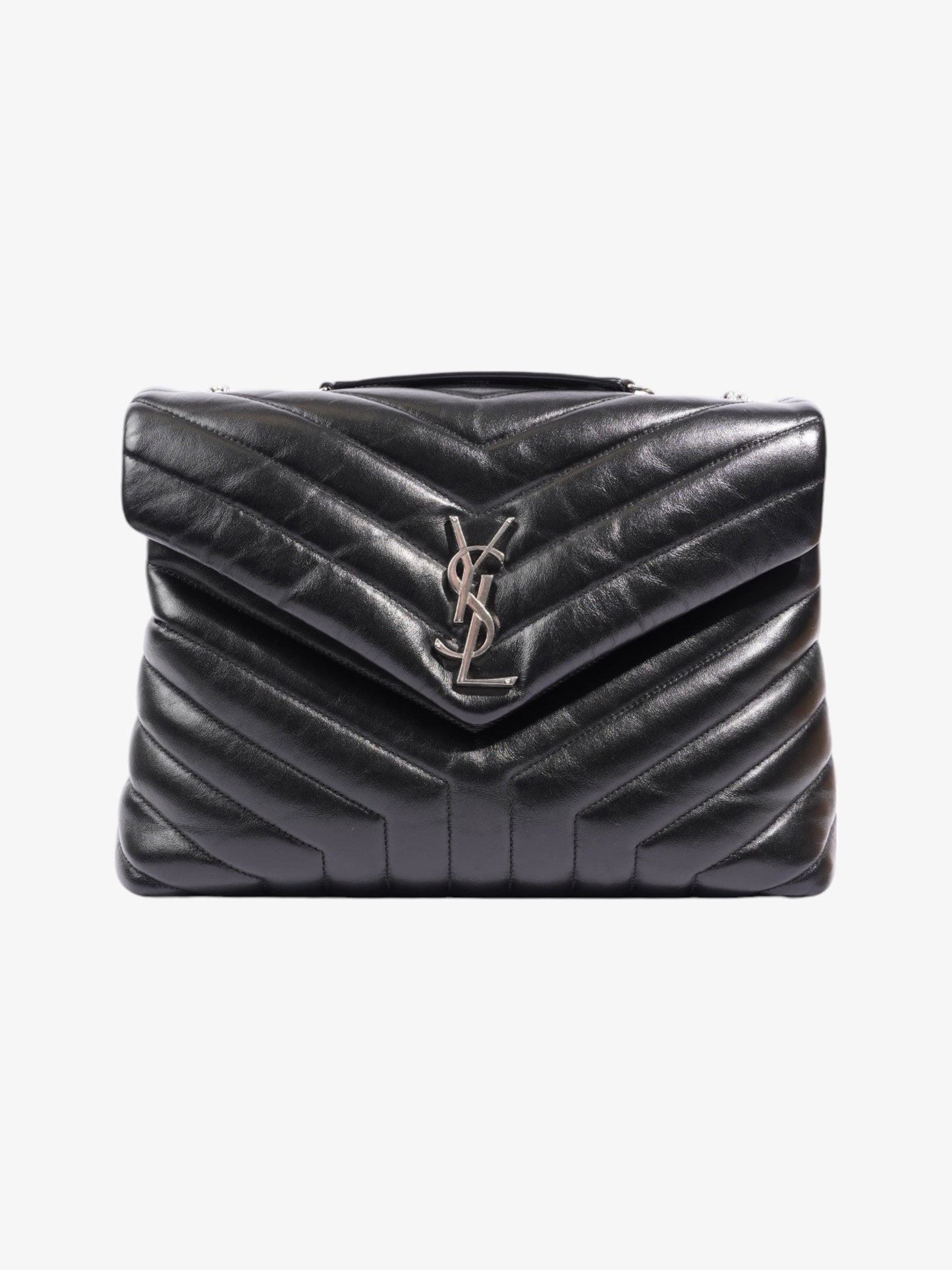 Saint Laurent Lou Lou Puffer Black Matelasse Leather Medium