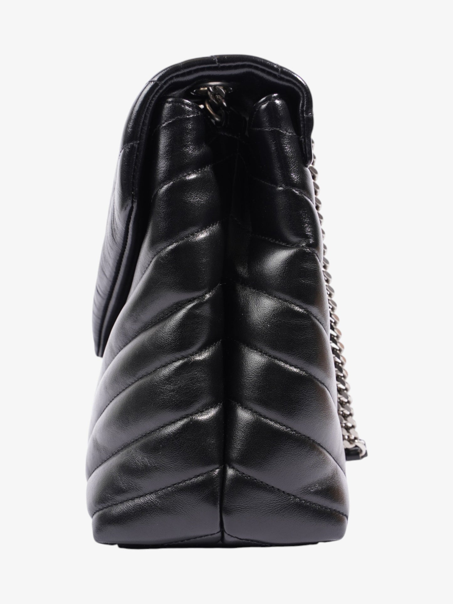 Saint Laurent Lou Lou Puffer Black Matelasse Leather Medium