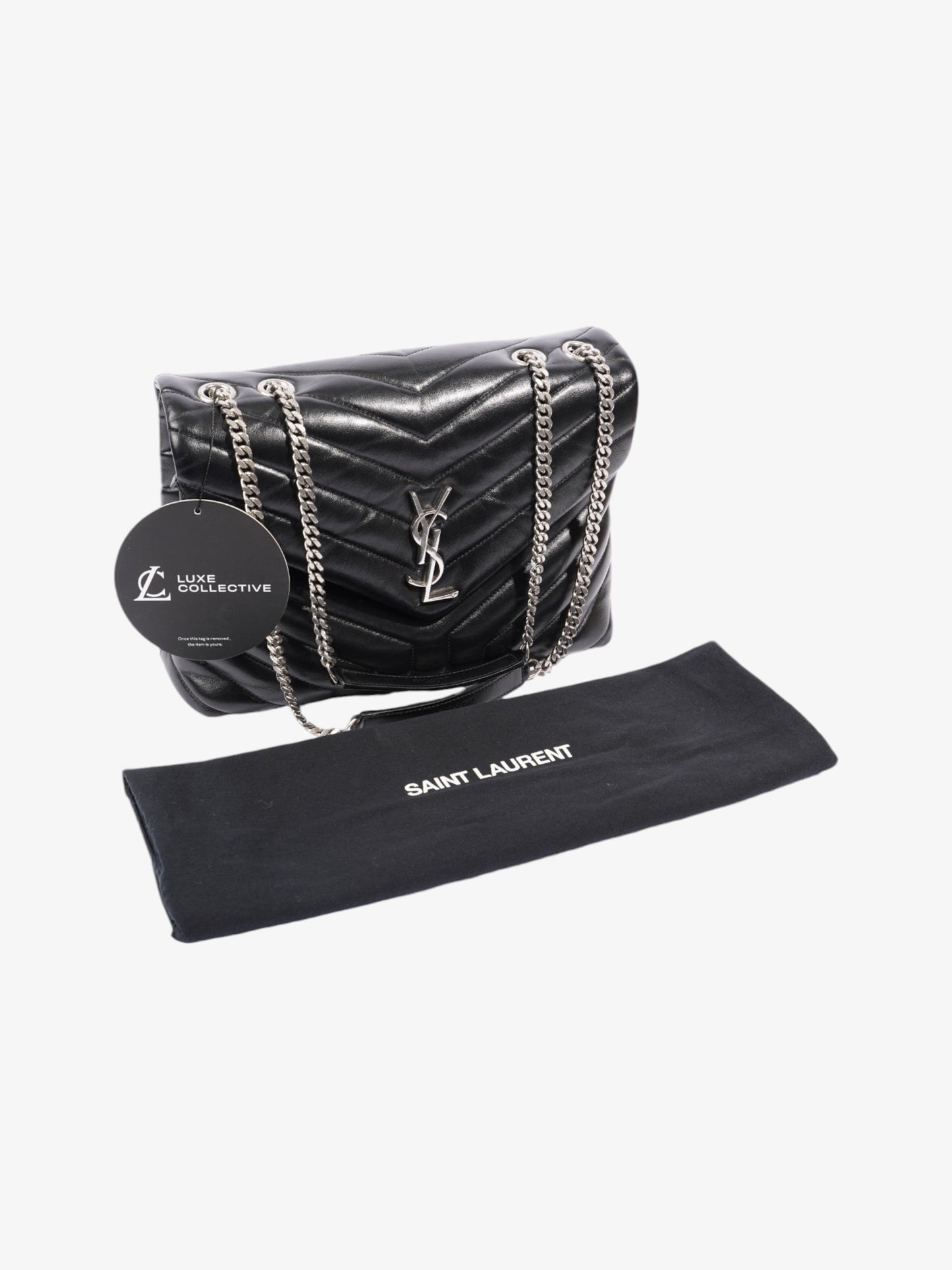 Saint Laurent Lou Lou Puffer Black Matelasse Leather Medium