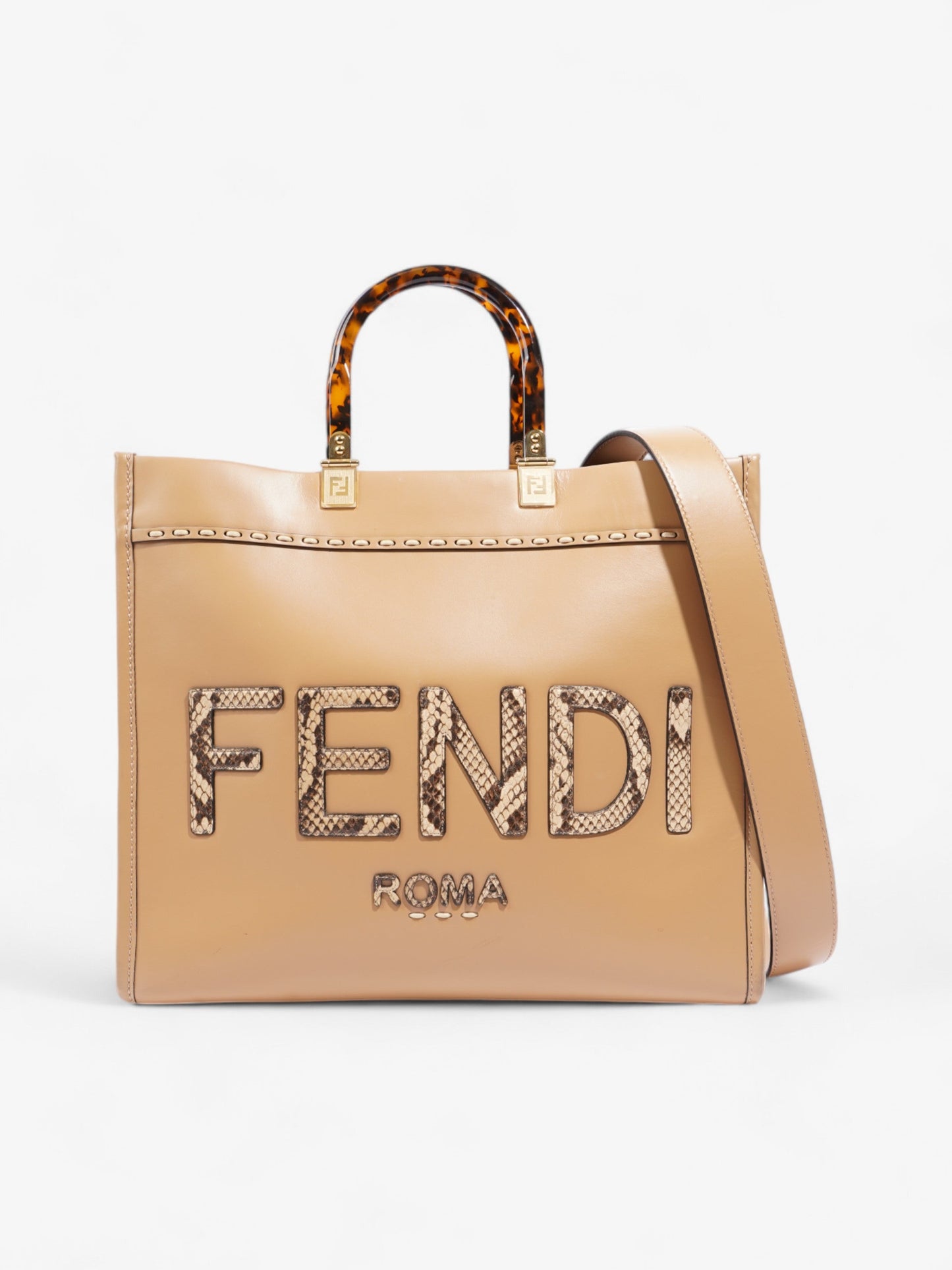 Fendi Sunshine Brown Leather Medium
