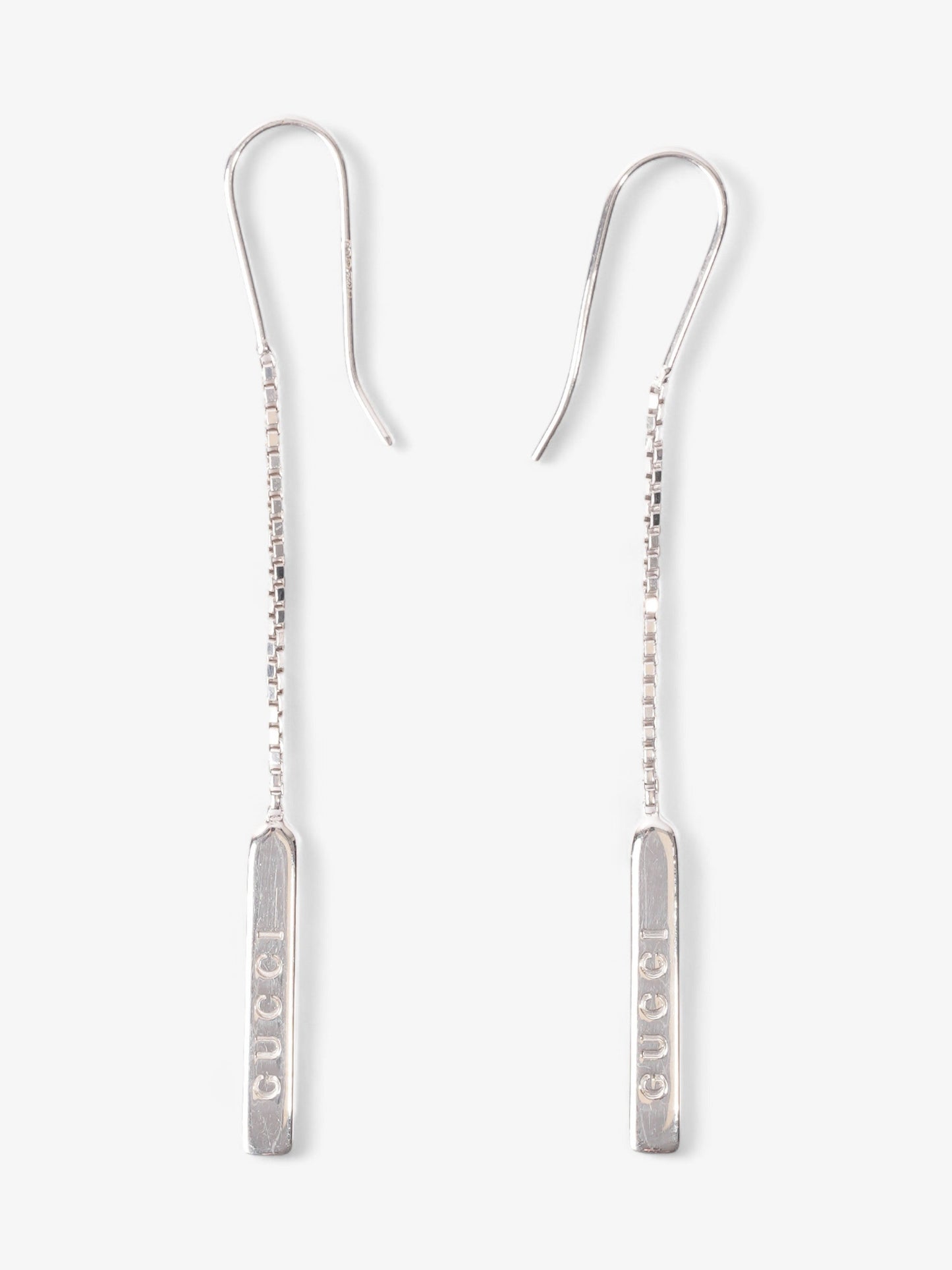 Gucci 18ct Lariat Earrings Silver White Gold