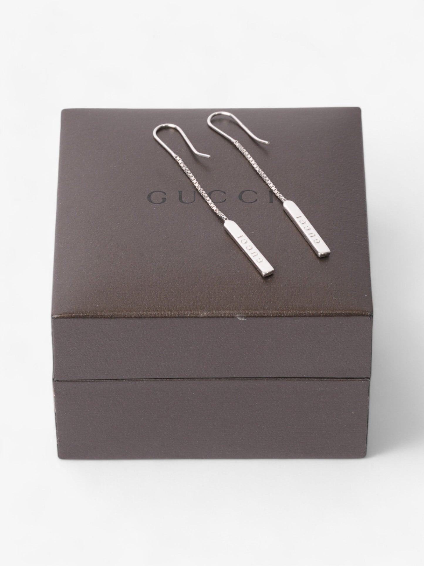 Gucci 18ct Lariat Earrings Silver White Gold