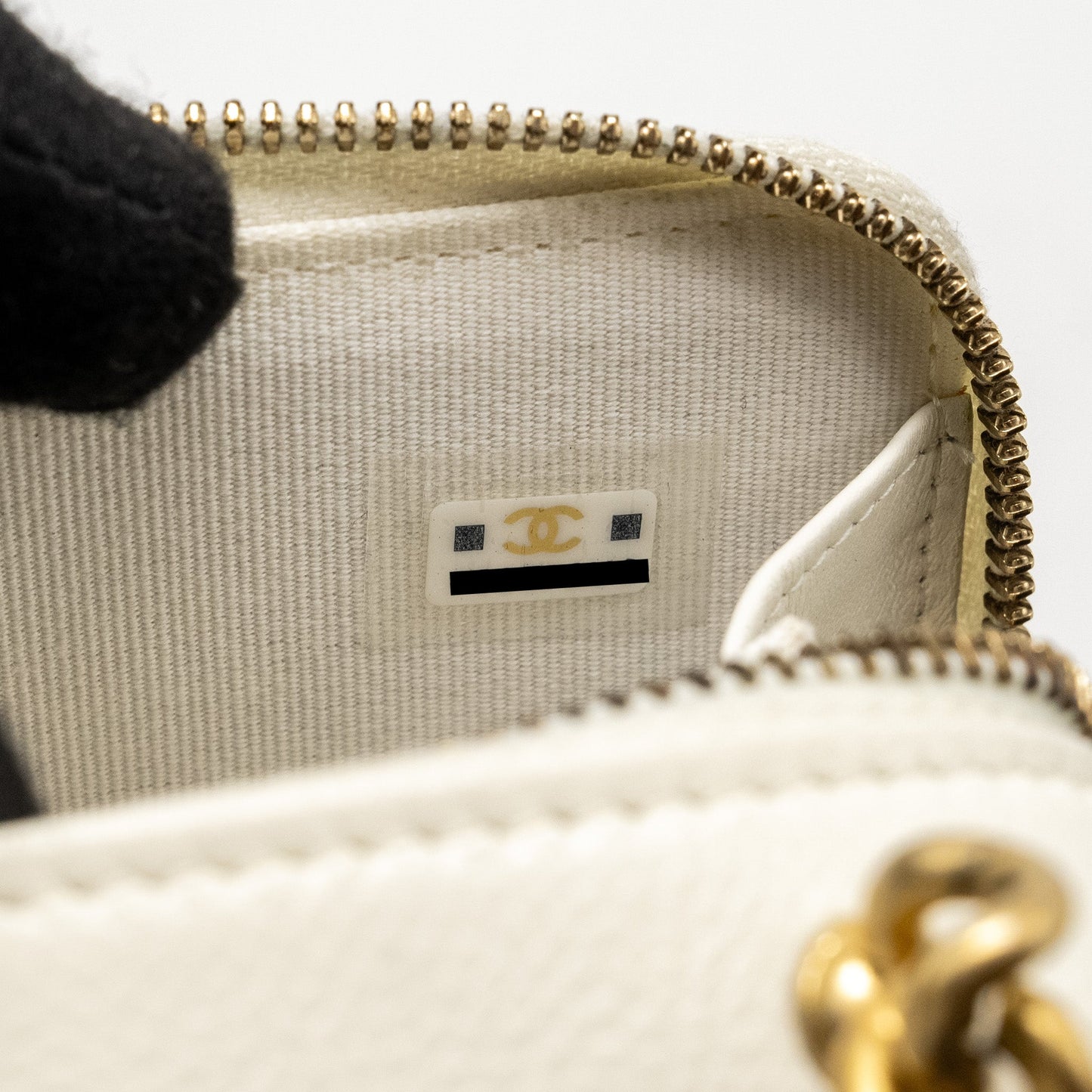 Chanel Boy Chain Clutch Caviar White (Microchip)