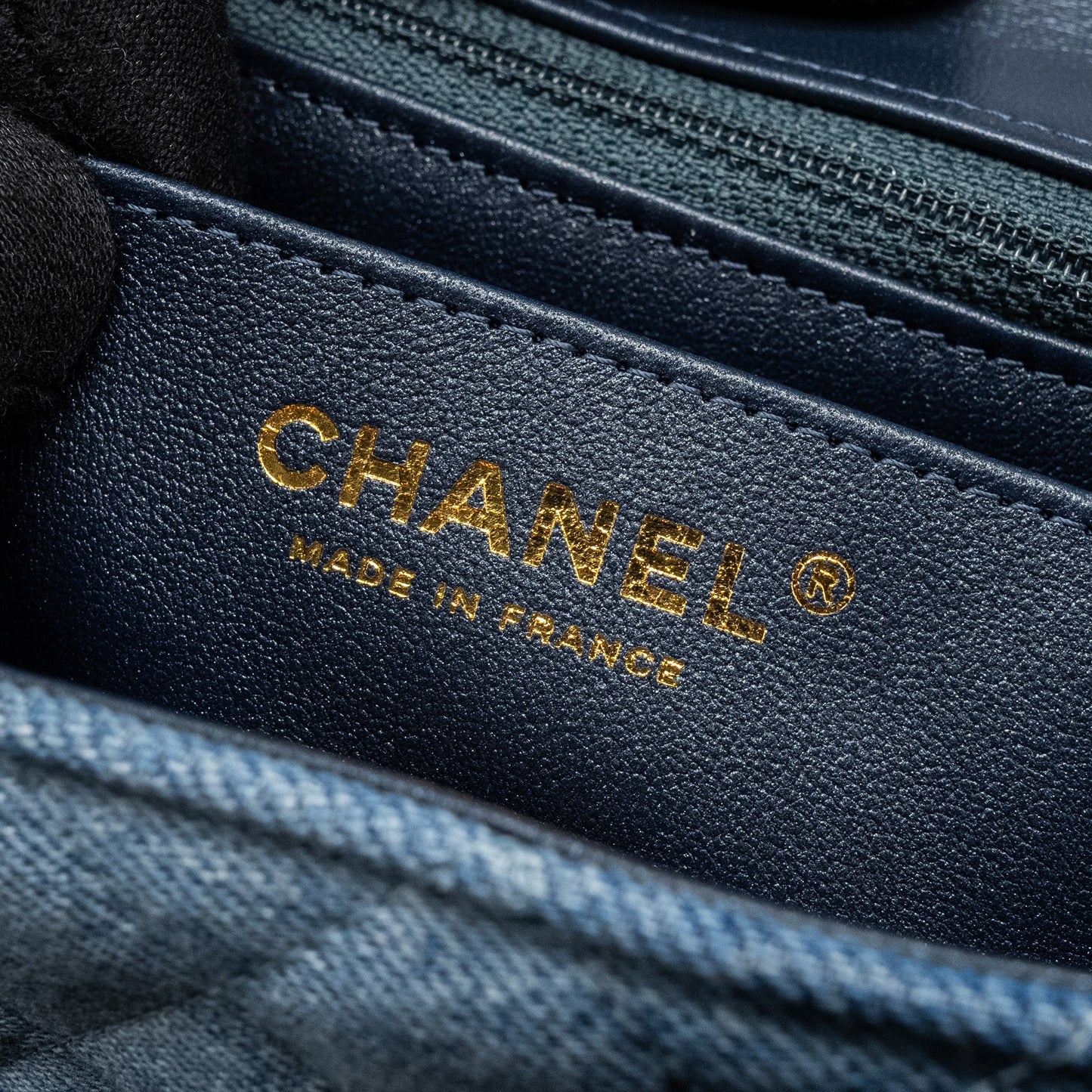 CHANEL 24S Mini Rectangular Flap Bag Denim Blue (Microchip)