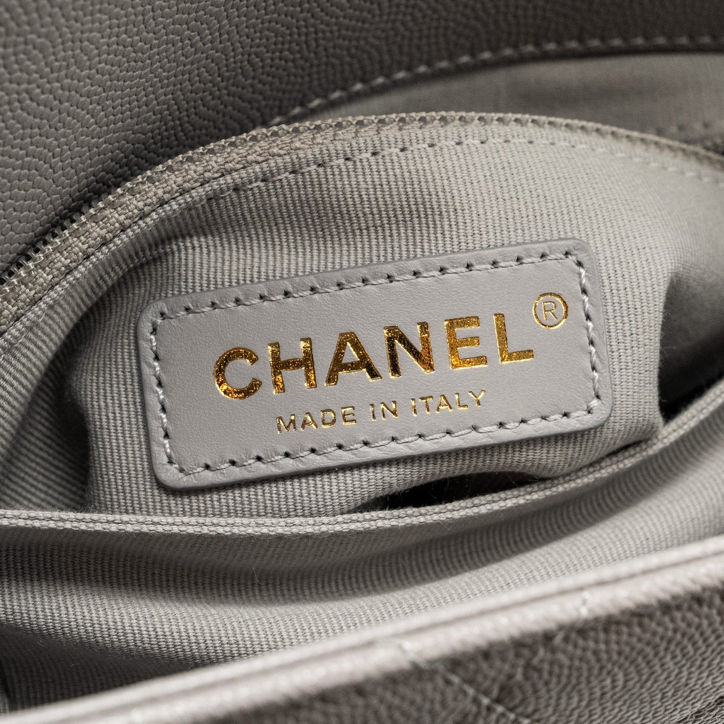 Chanel Mini Quilted Flap Bag With Chain Handle Caviar Grey (microchip)