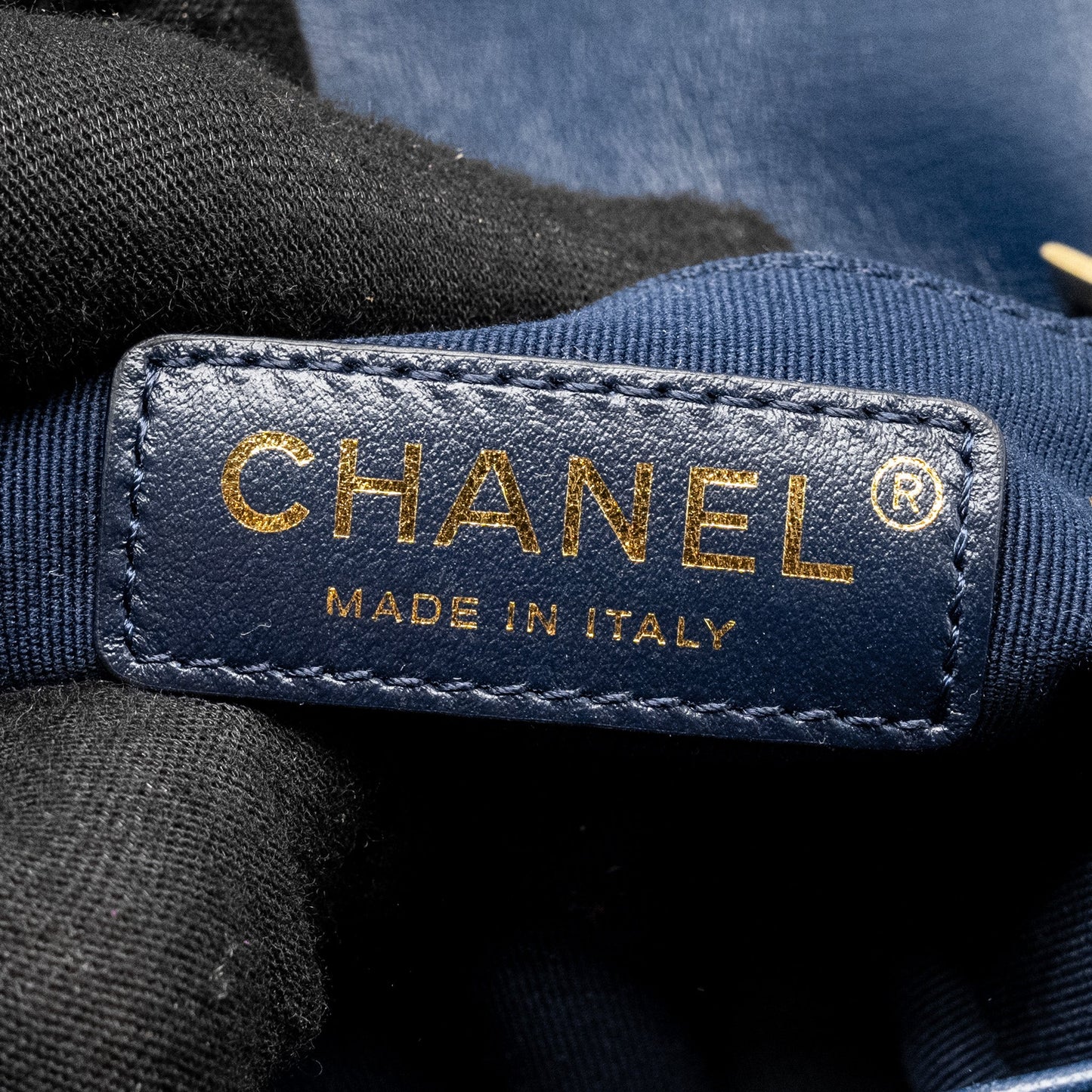 Chanel Camellia Embossed Mini Square Flap Bag Velvet Navy (microchip)