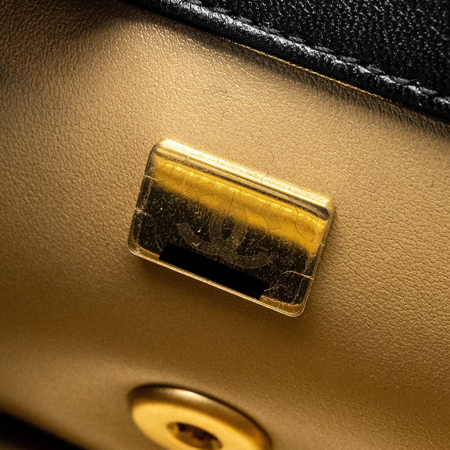 Chanel 24k Pearl Crush Mini Rectangular Flap Bag Shiny Lambskin Black (Microchip)
