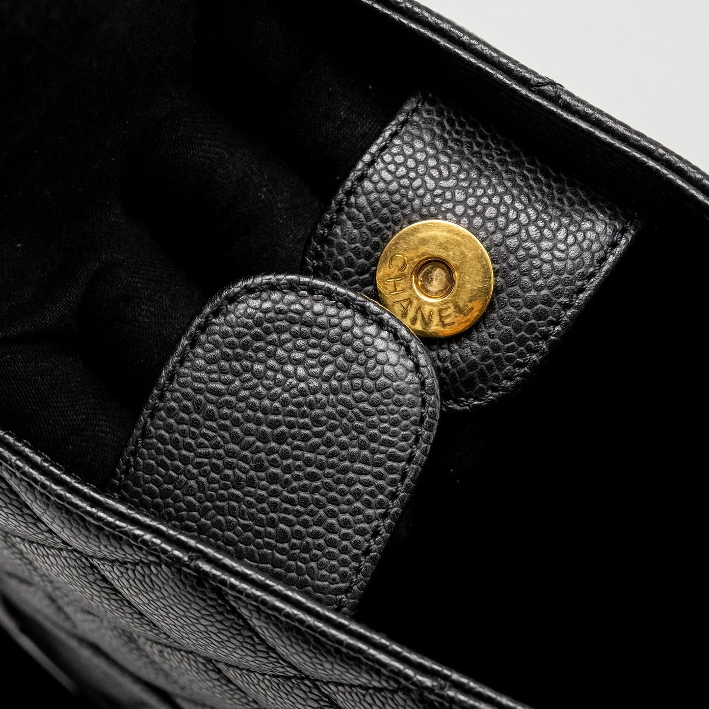 Chanel Petit Shopping Tote Bag Caviar BLACK