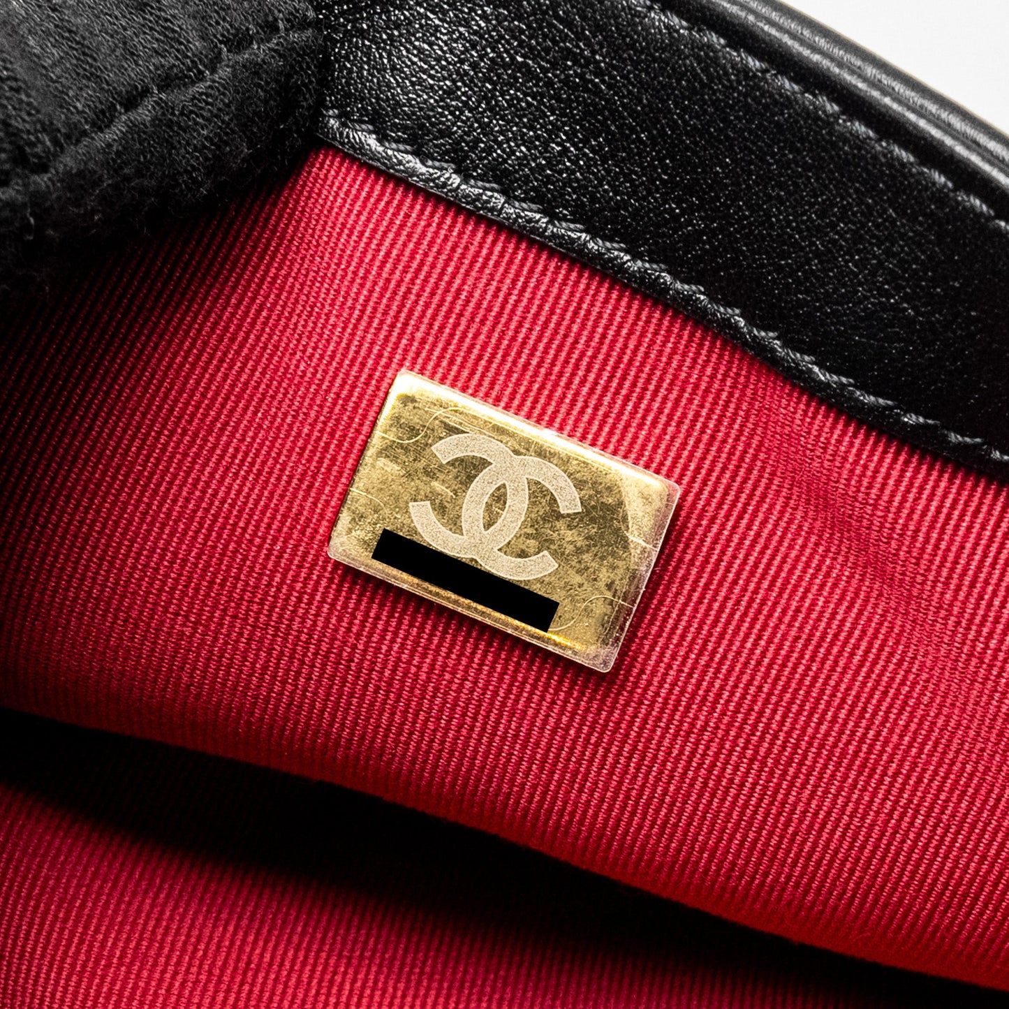 CHANEL Seasonal Flap Bag Giant Chain Handle with Pearl Calfskin Black Brush (Microchip)