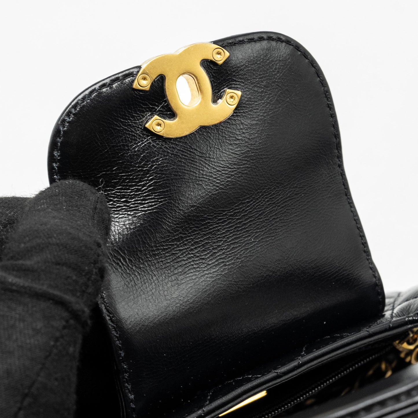 Chanel Mini Kelly Shopping Tote Bag Calfskin Black (Microchip)