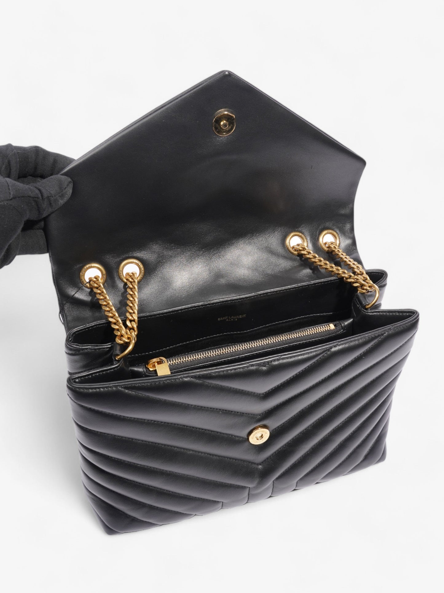 Saint Laurent Lou Lou Black Leather Medium