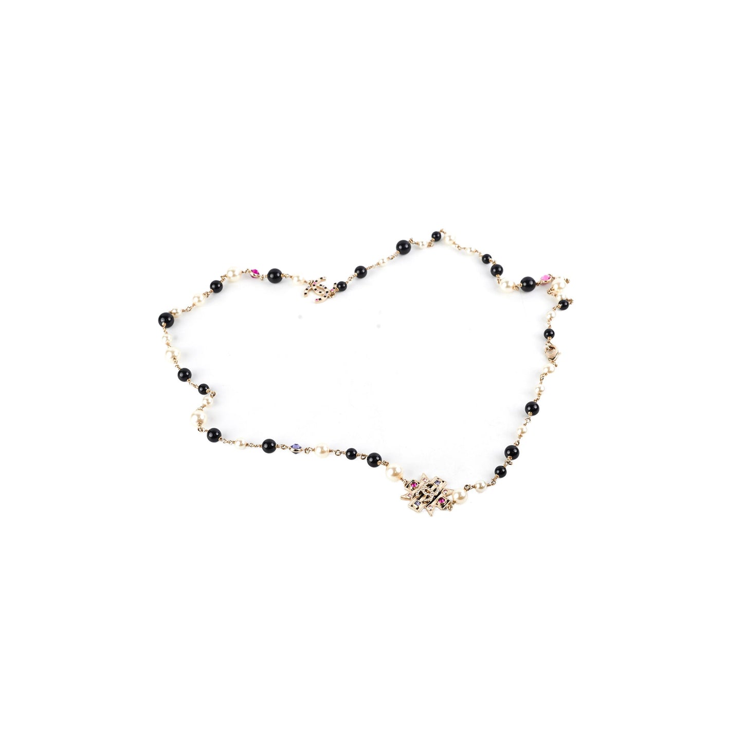 Chanel Long Pearl Crystal Necklace