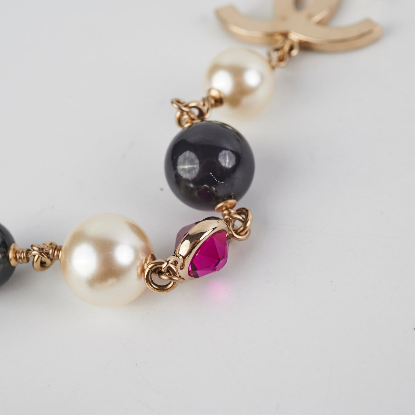 Chanel Long Pearl Crystal Necklace