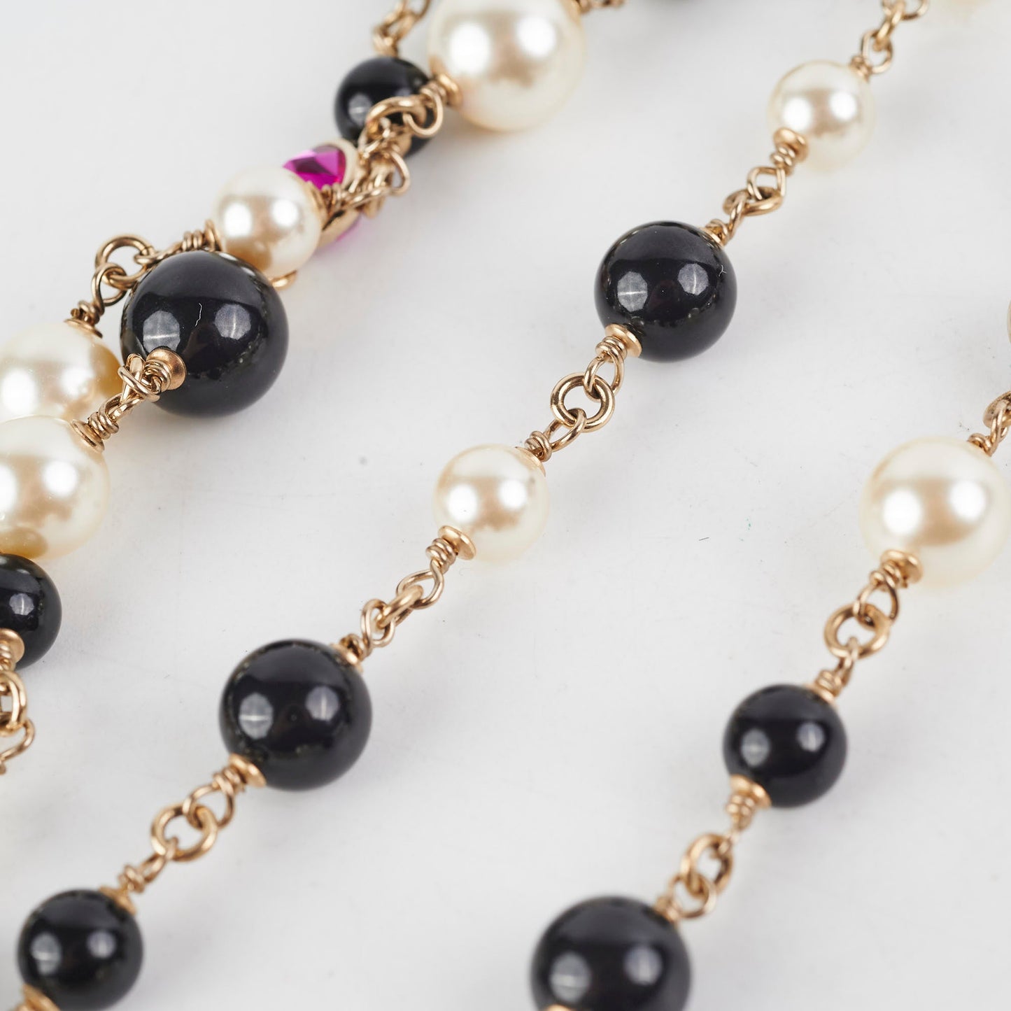 Chanel Long Pearl Crystal Necklace
