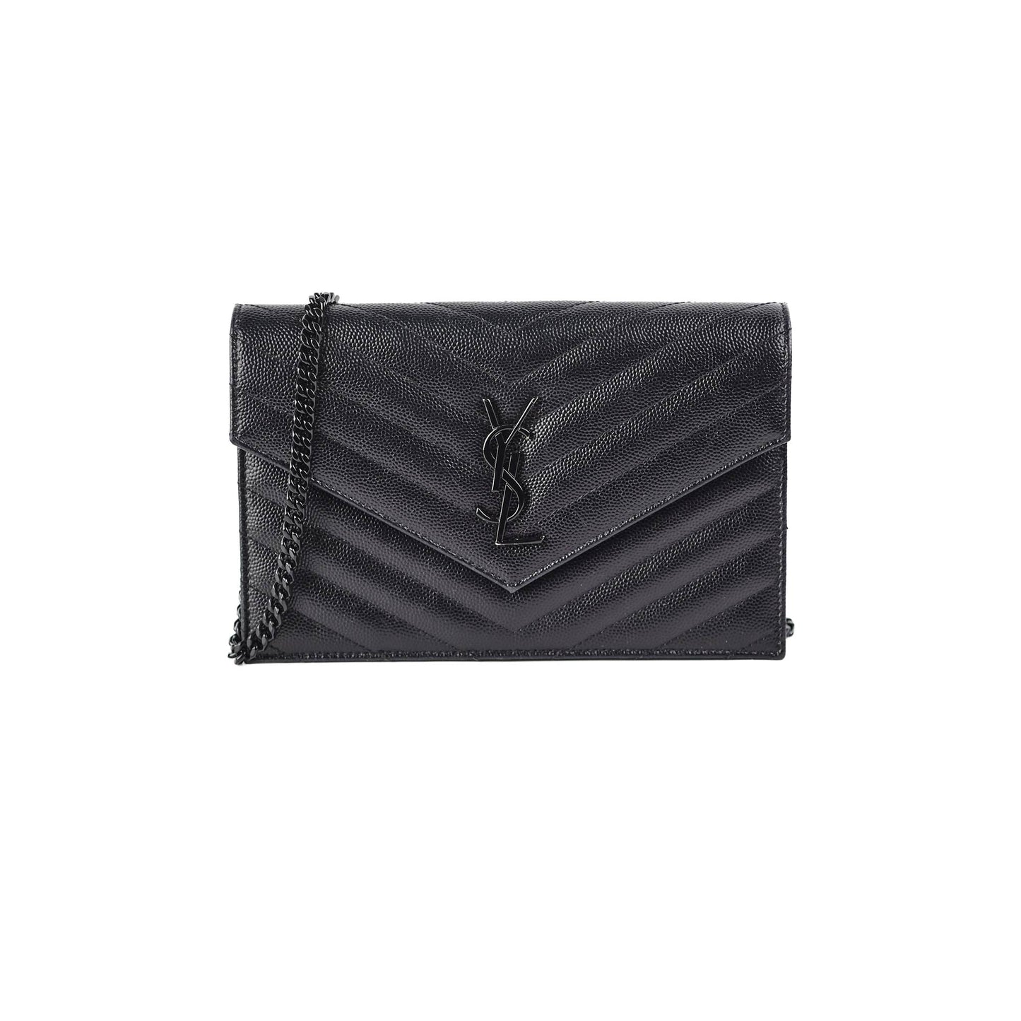 Saint Laurent Cassandre Envelope Wallet On Chain WOC Black