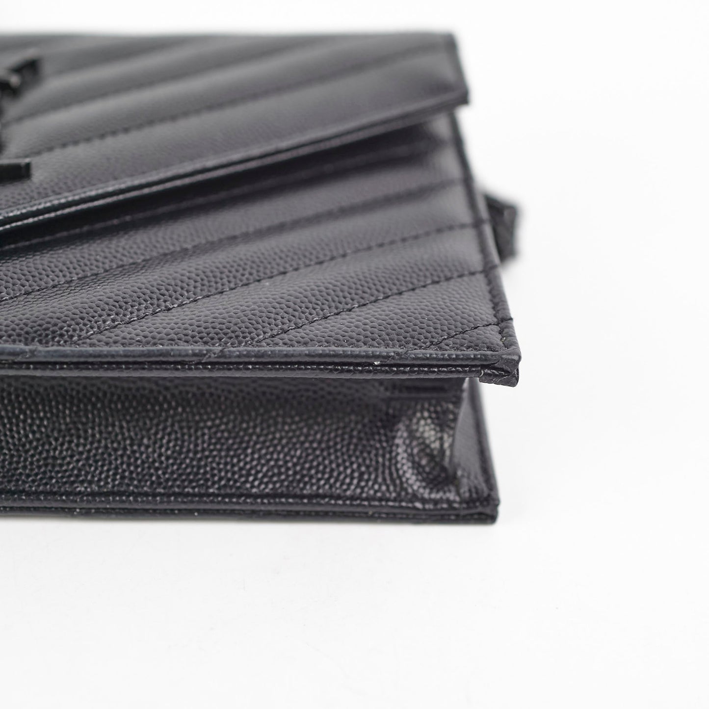 Saint Laurent Cassandre Envelope Wallet On Chain WOC Black