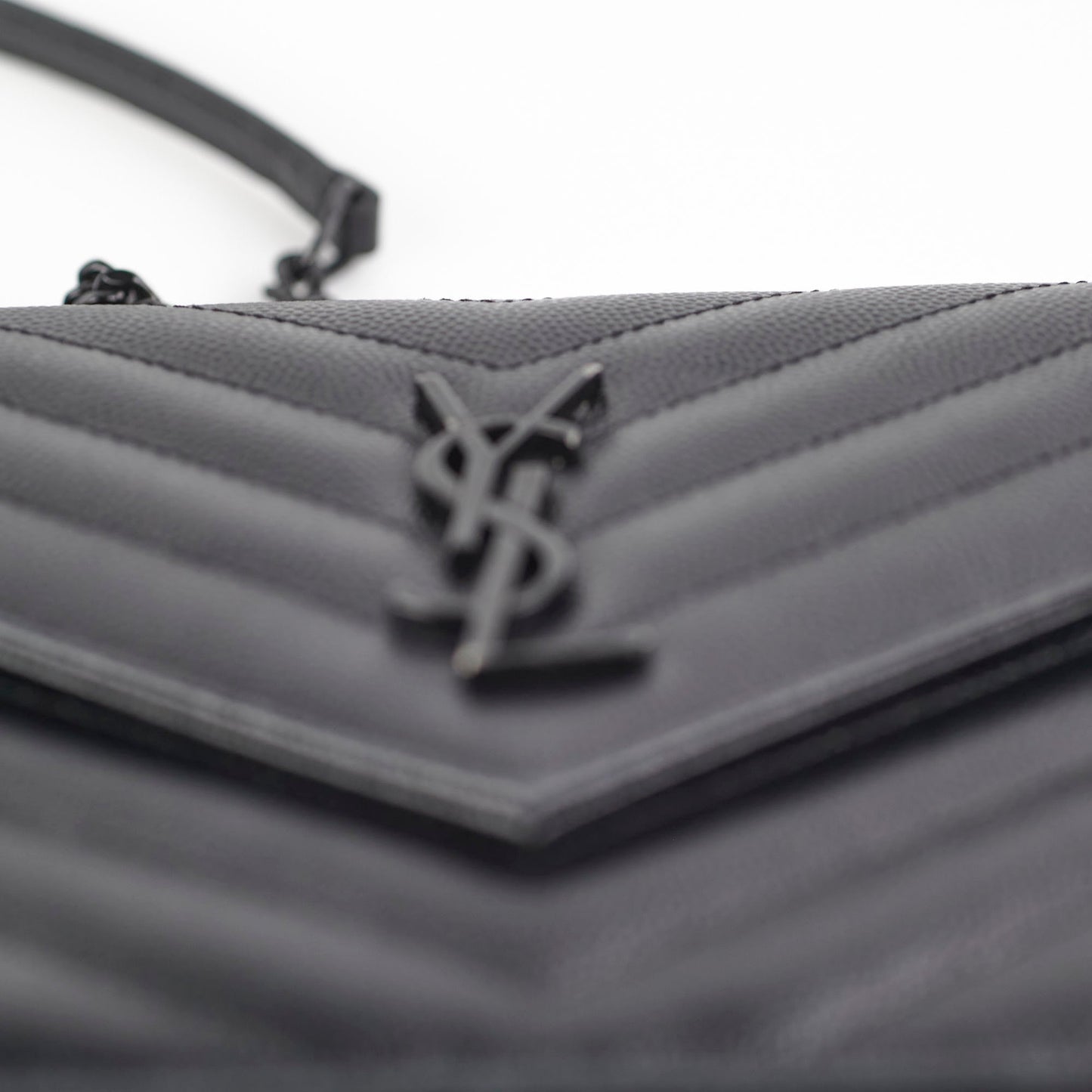 Saint Laurent Cassandre Envelope Wallet On Chain WOC Black