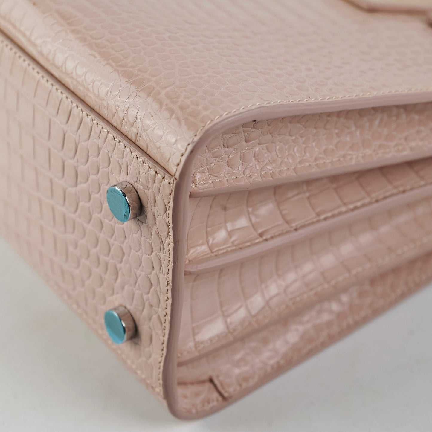 Saint Laurent Sac De Jour Baby Pink Croc