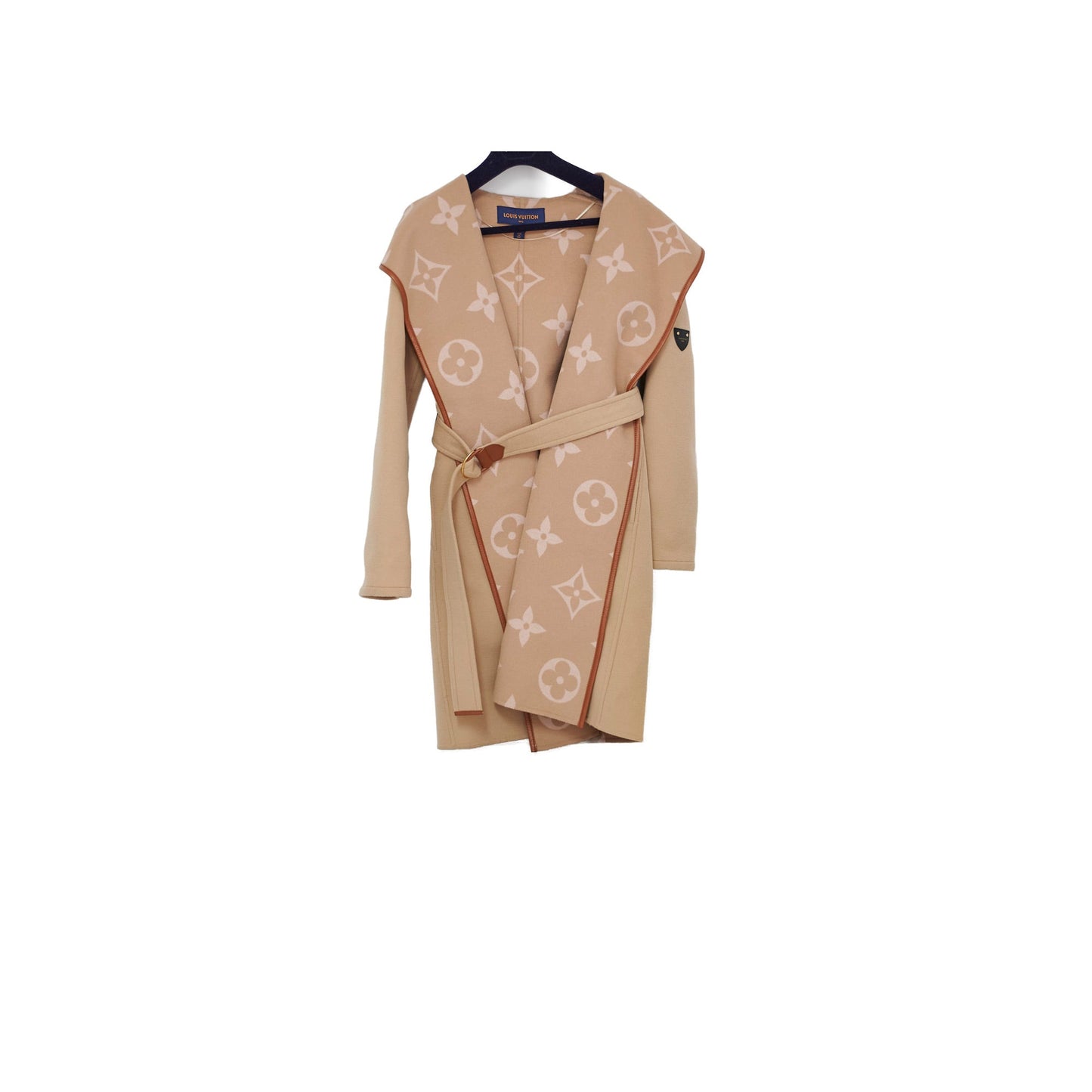 Louis Vuitton Belted Double Face Hooded Wrap Coat Size 36