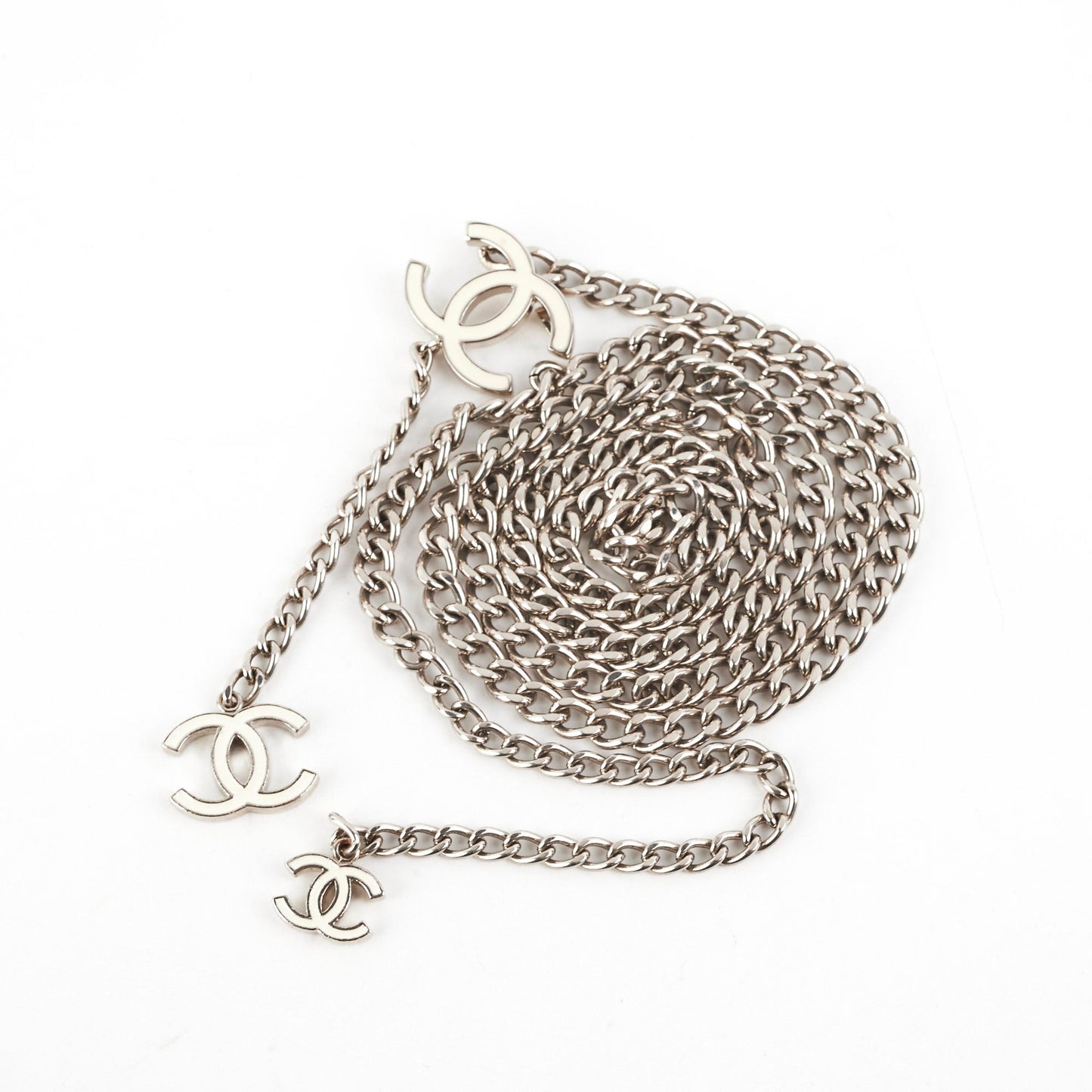 Chanel CC White Logo Chain Belt Costume Jewellery