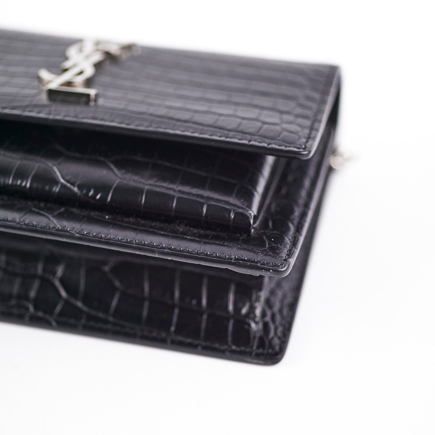 Saint Laurent Sunset Mini Corc Embossed Black