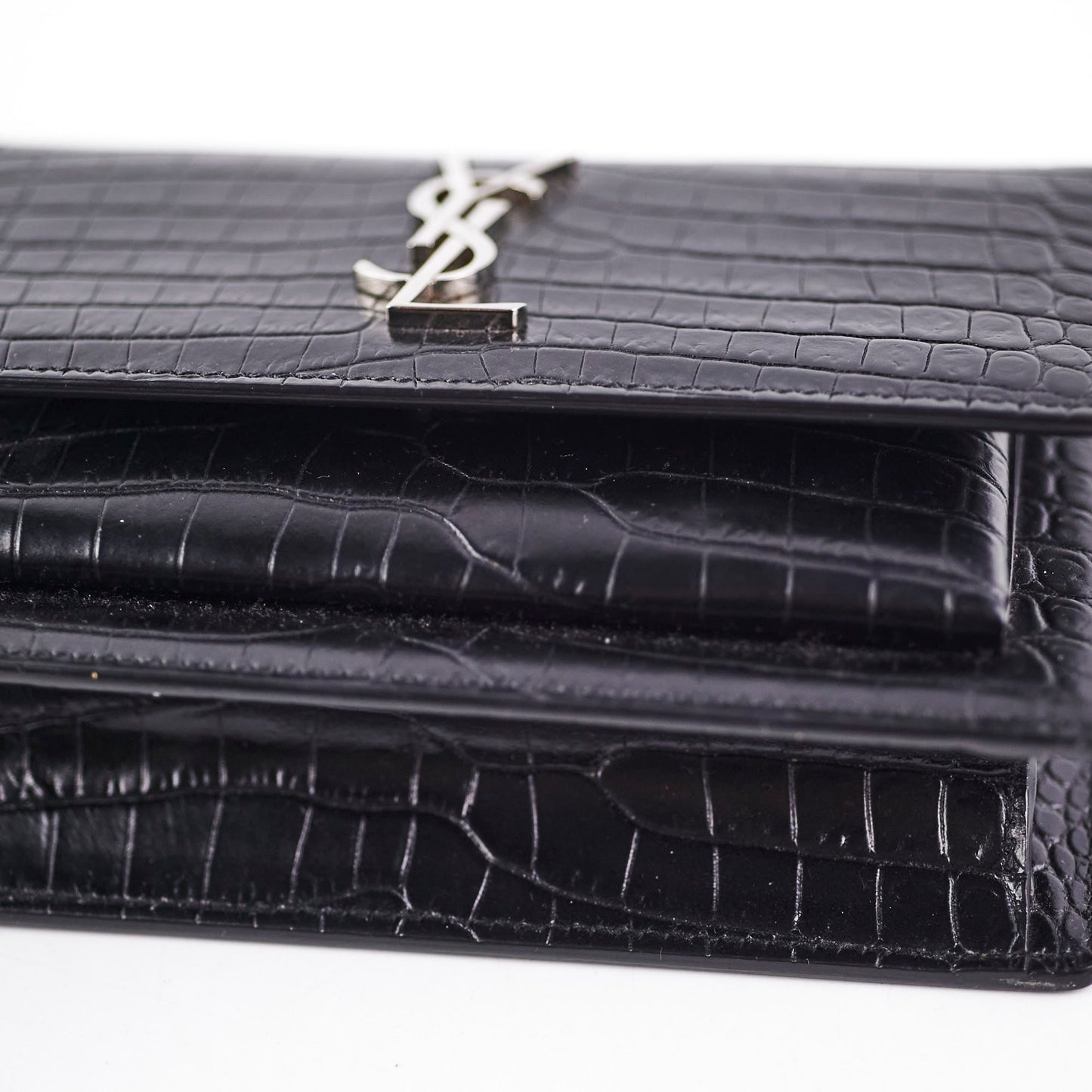 Saint Laurent Sunset Mini Corc Embossed Black