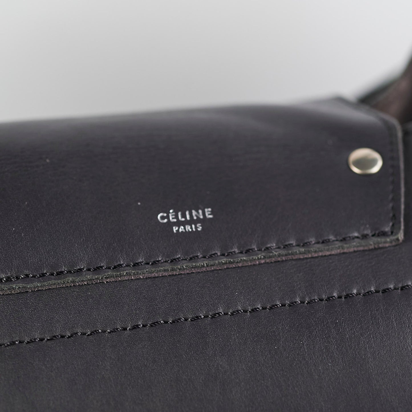Celine Big Bag Leather Tote Calfskin Dark Grey